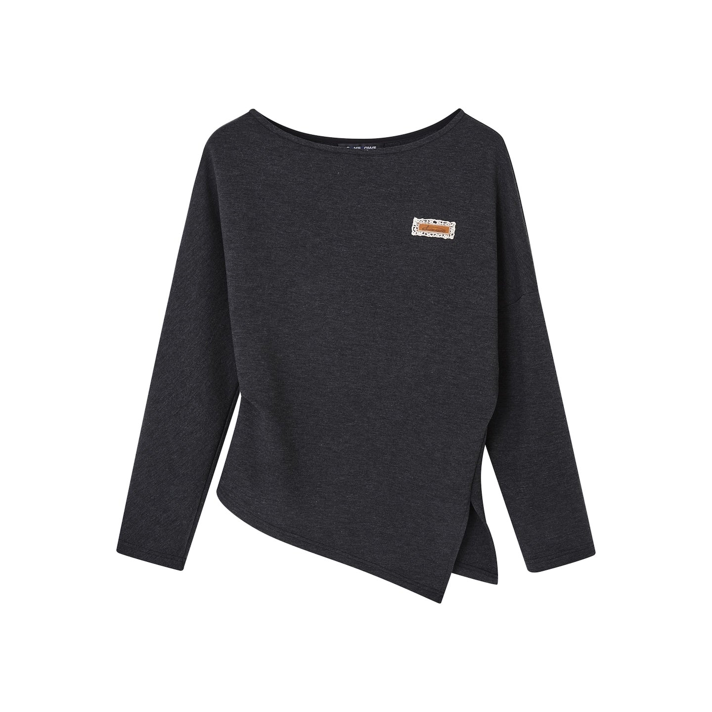 SOMESOWE One - shoulder Irregular Top In Dark Gray | MADAX