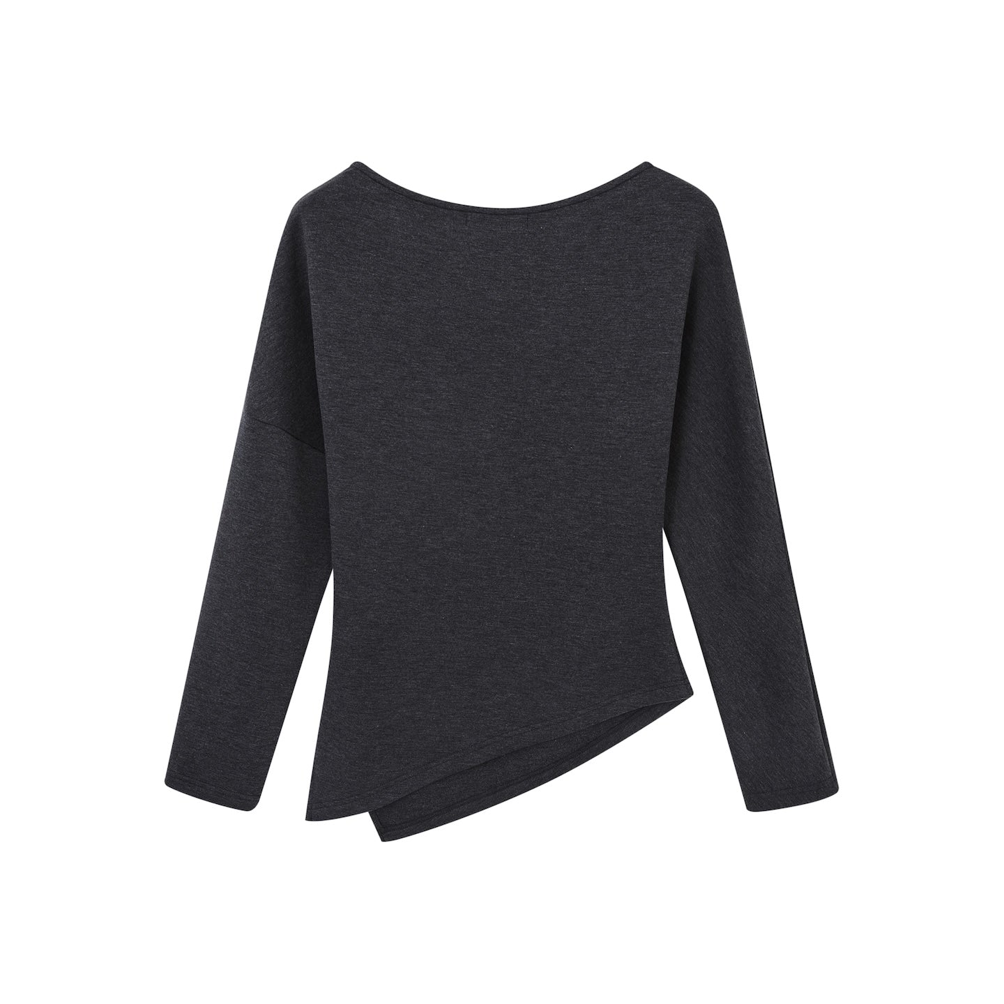 SOMESOWE One - shoulder Irregular Top In Dark Gray | MADAX