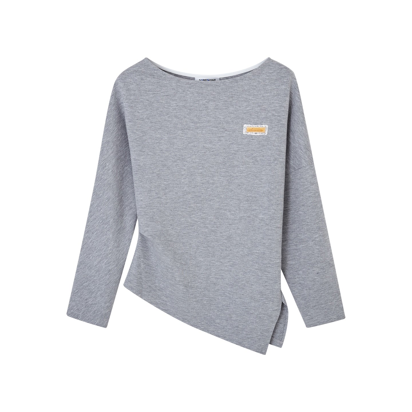 SOMESOWE One - shoulder Irregular Top In Light Gray | MADAX