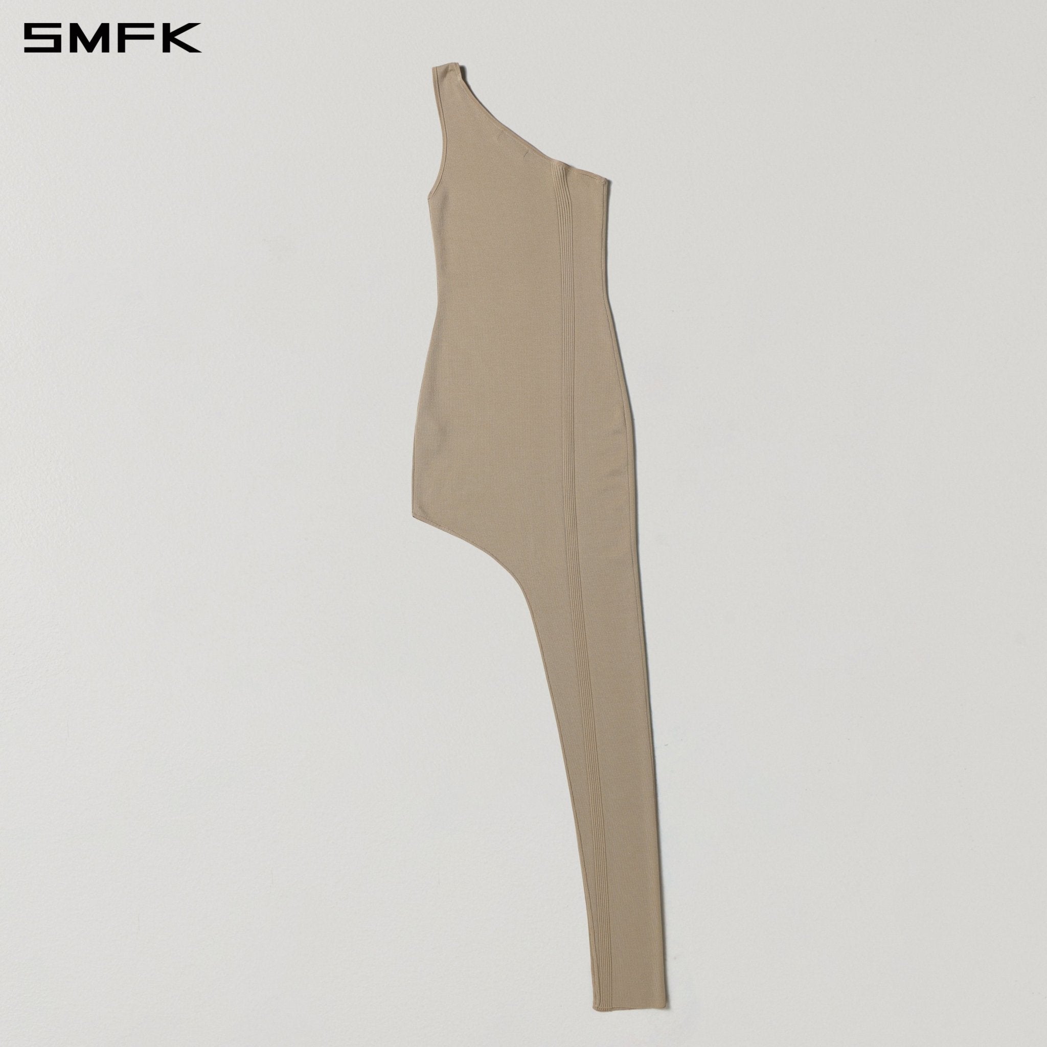 SMFK One-Shoulder Knit Evening Dress in Skin Tone | MADAX