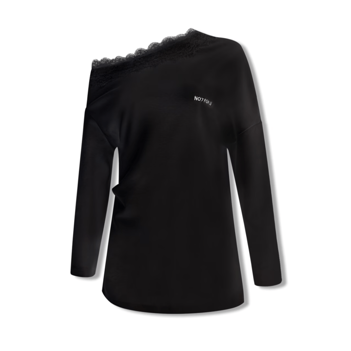 NOT FOR US One - shoulder Lace - trimmed Embroidered Top in White | MADAX