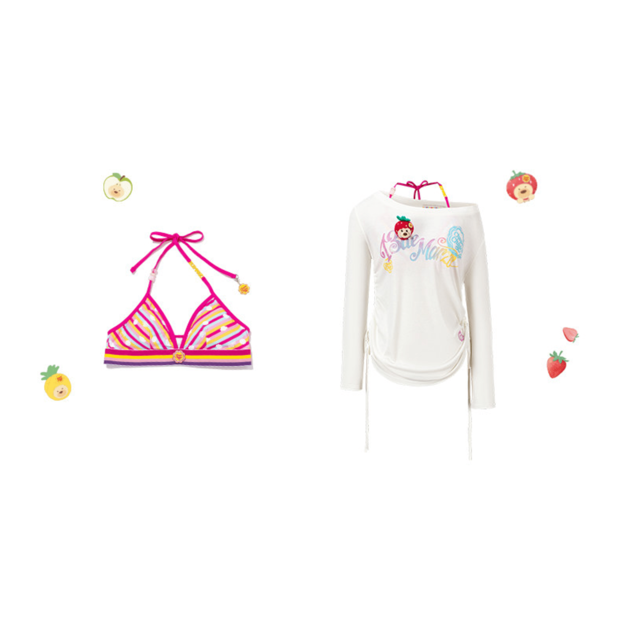 13DE MARZO One - shoulder Long - sleeved Suit in White | MADAX