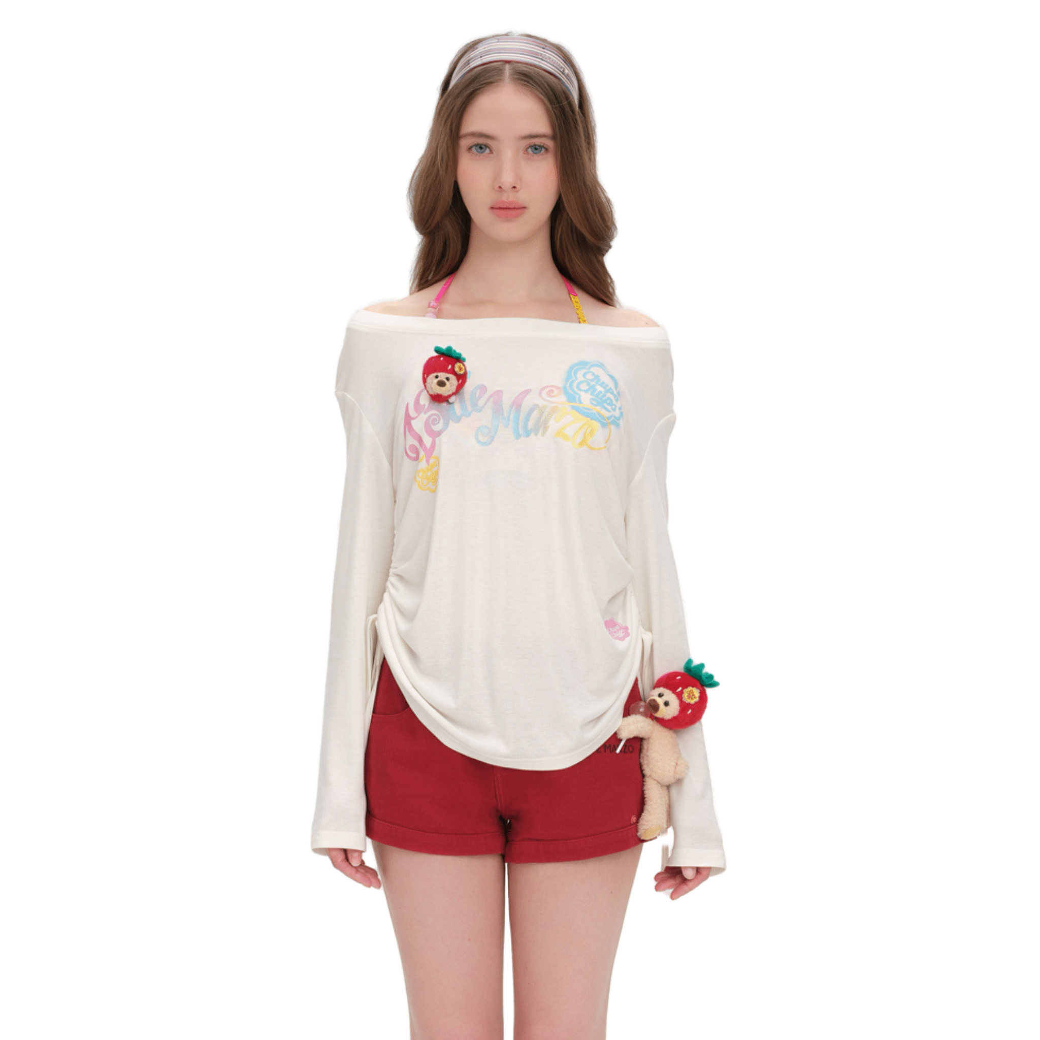 13DE MARZO One - shoulder Long - sleeved Suit in White | MADAX