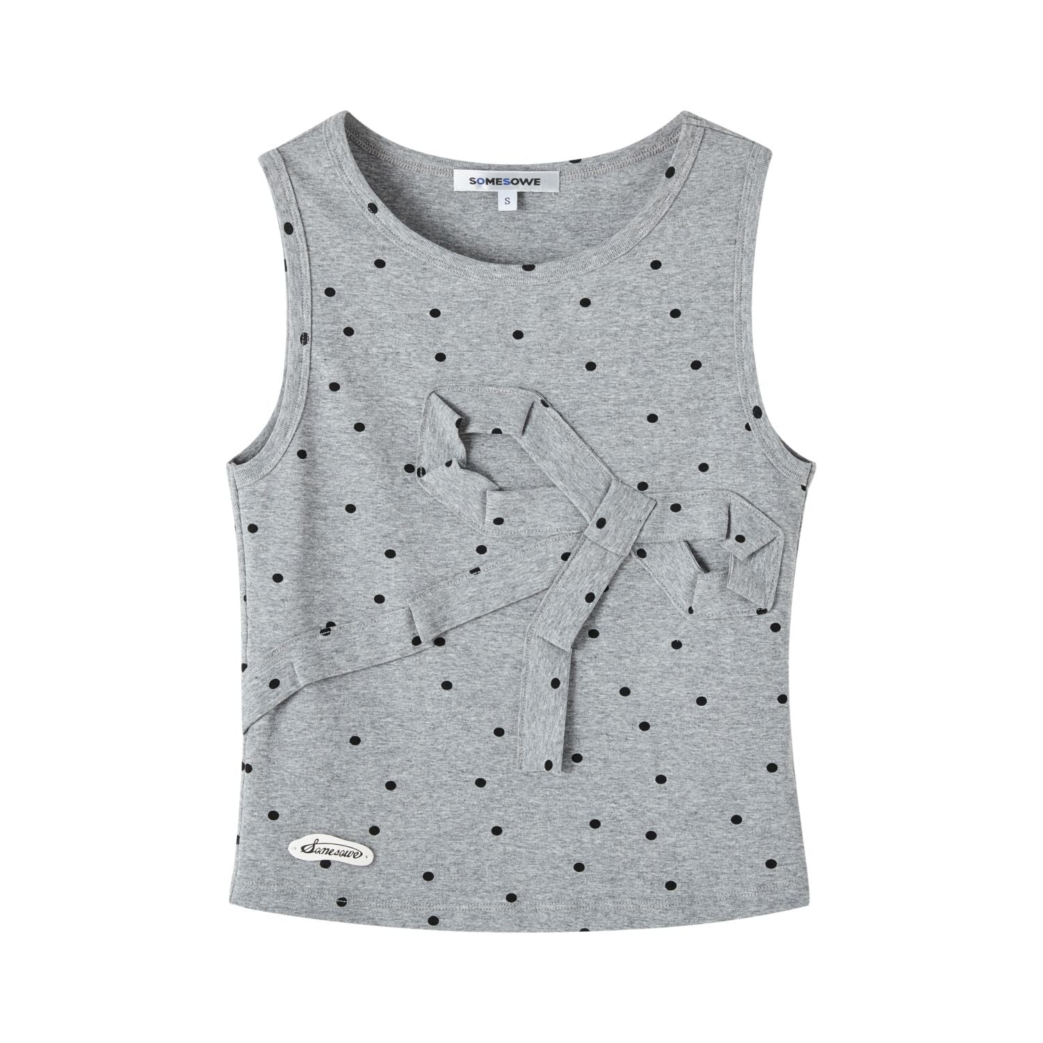 SOMESOWE Origami Bow Tank Top in Grey | MADA IN CHINA