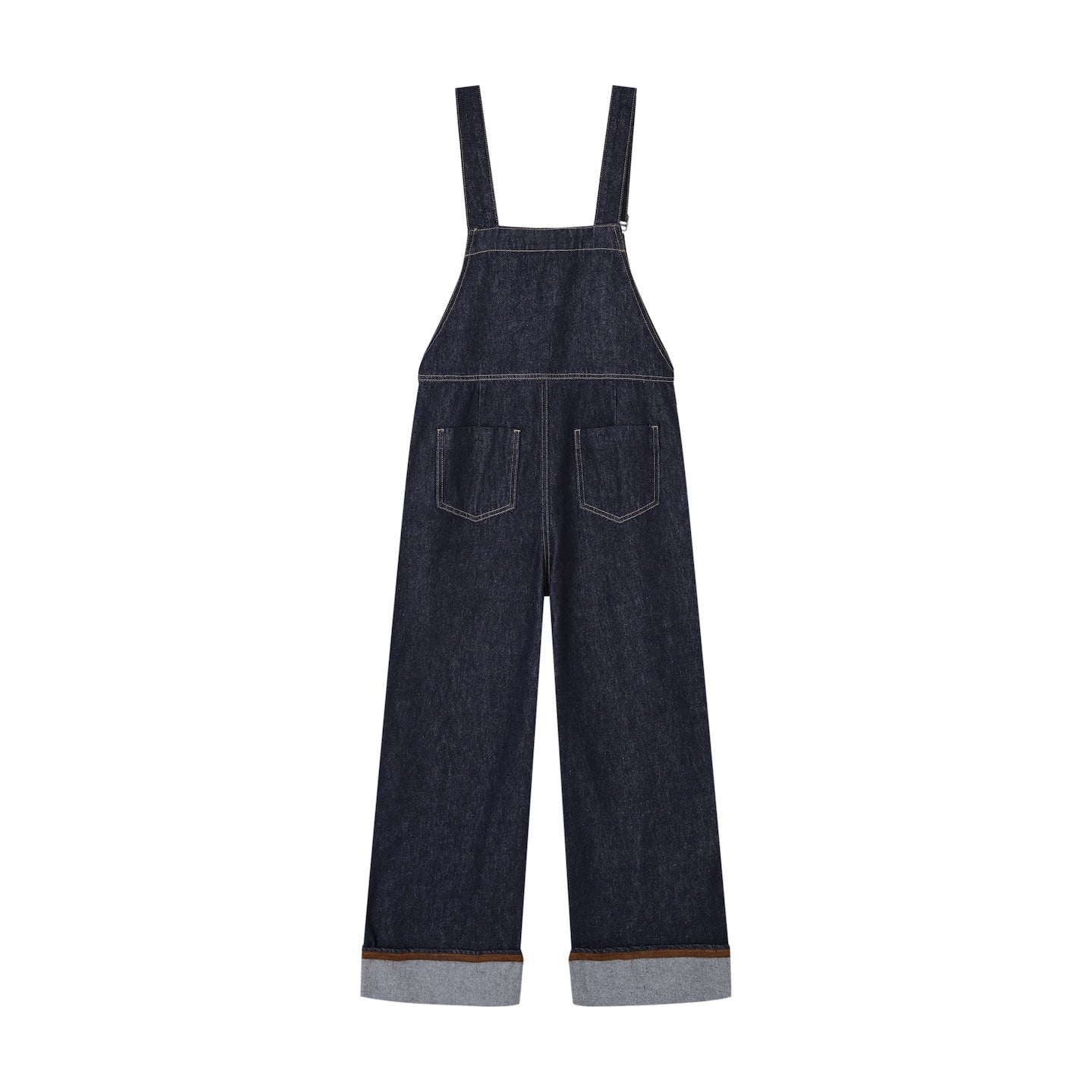 SOMESOWE Original Denim Cuffed Overalls In Dark Blue | MADAX