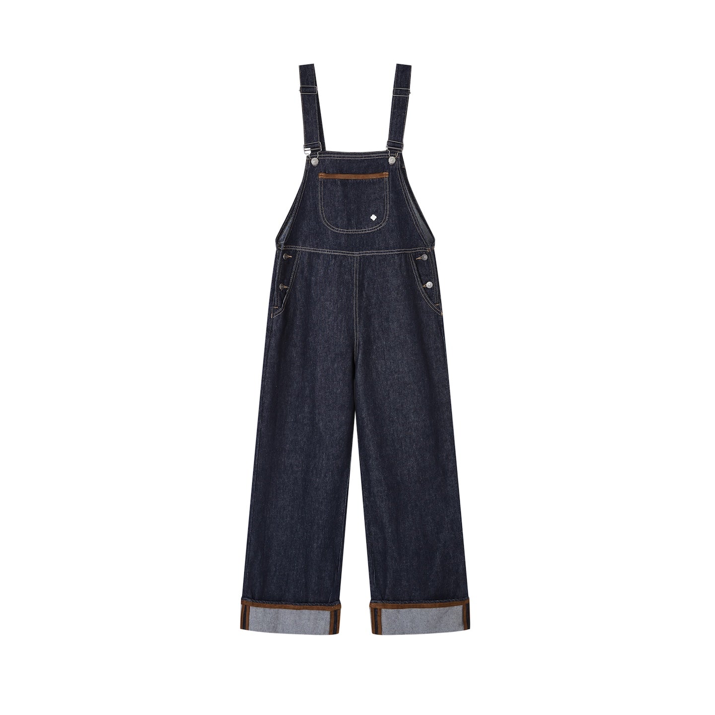 SOMESOWE Original Denim Cuffed Overalls In Dark Blue | MADAX