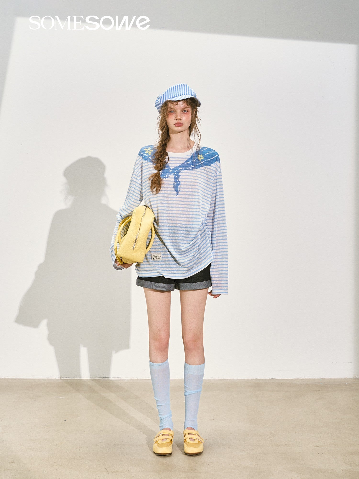 SOMESOWE Original Washed Hem Denim Shorts In Dark Blue | MADAX