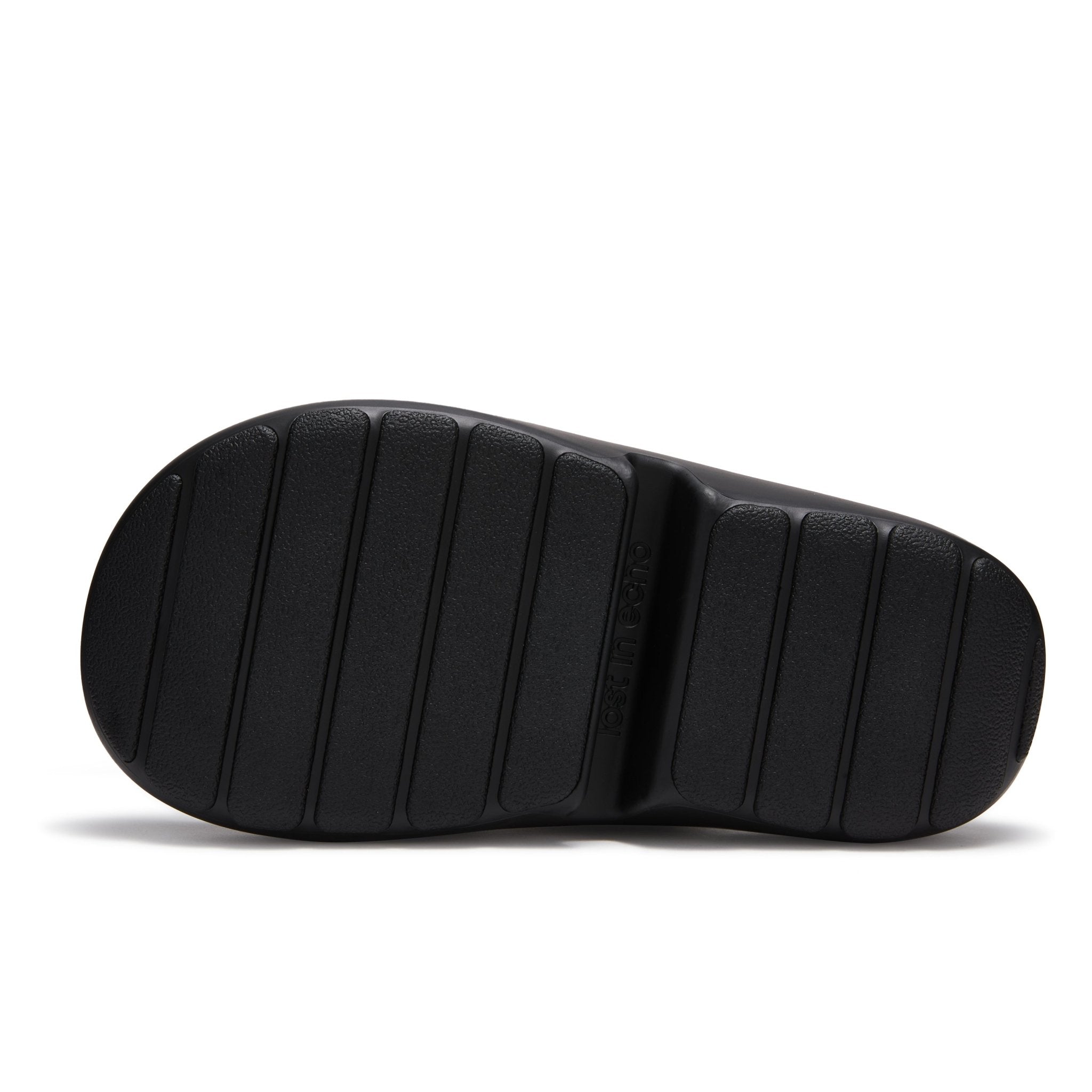 Padded Souble-strap Platform Sandals in Black | MADAX
