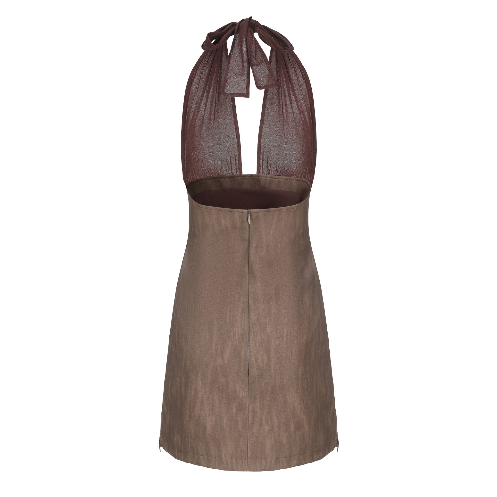 Panelled Halter Leather Dress | MADAX Panelled Halter Leather Dress | MADAX