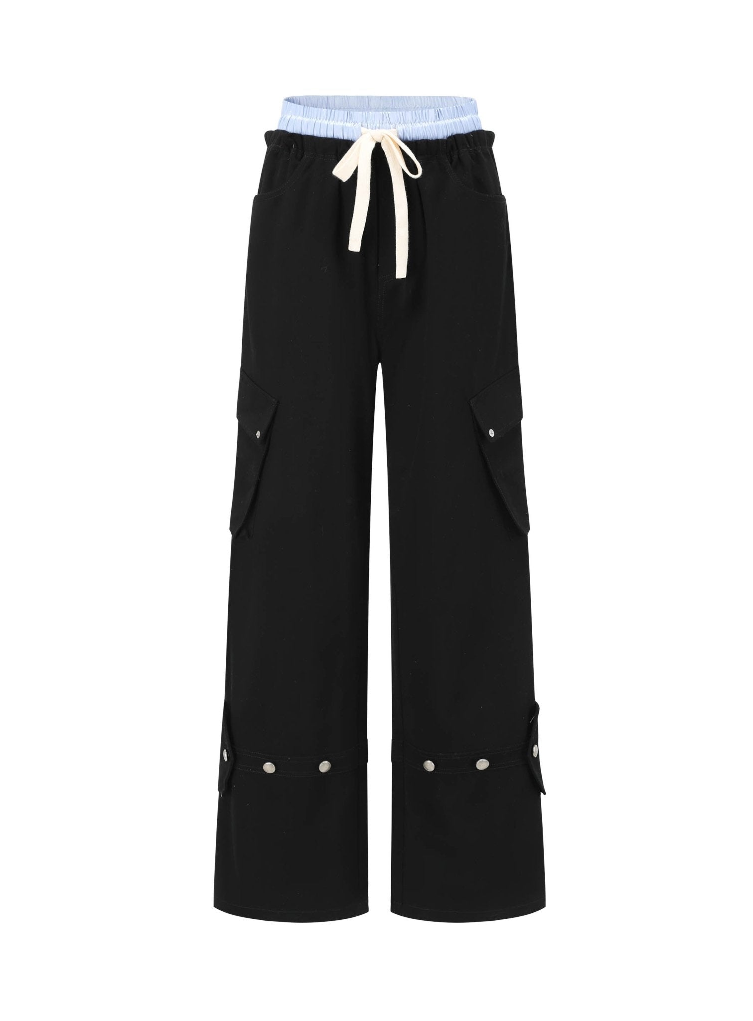 Alexia Sandra Paperbag - Waist Cargo Trousers in Black | MADA IN CHINA