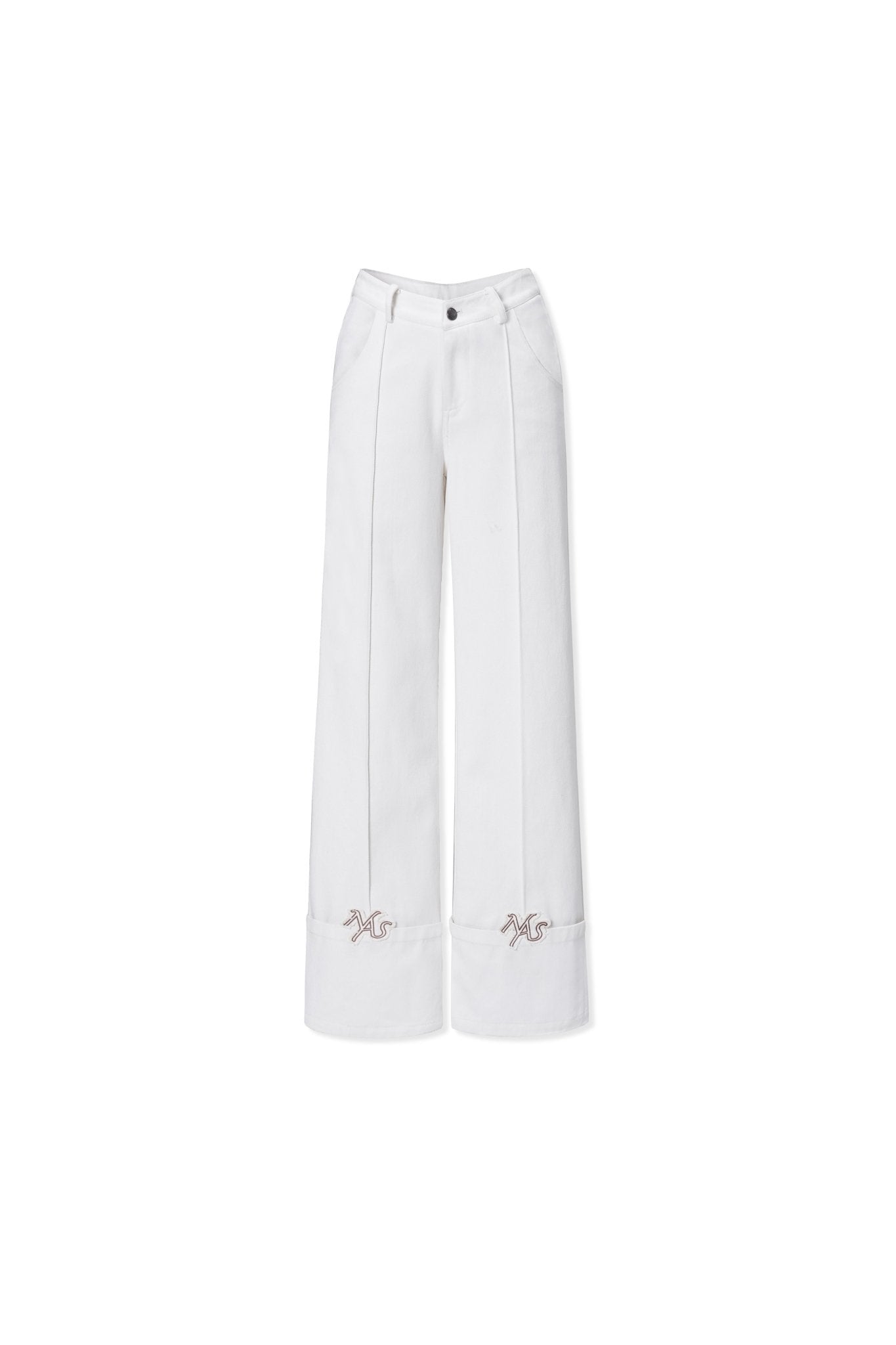 NAWS Parallel Line Straight - leg Pants In White | MADAX