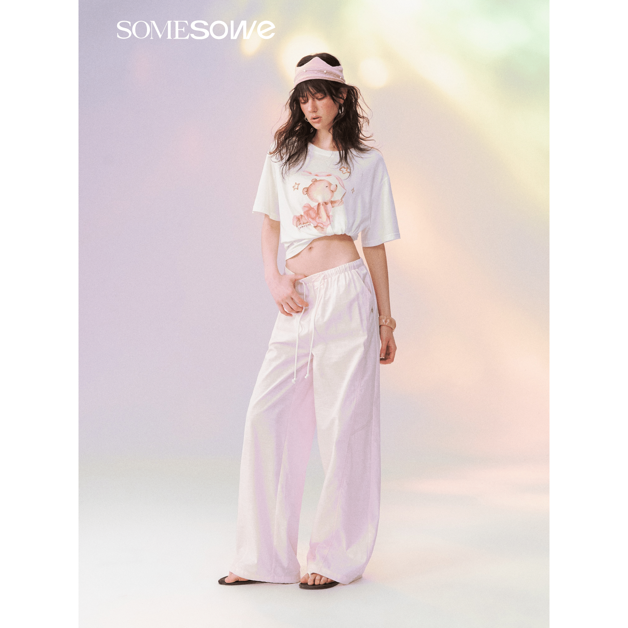SOMESOWE Pastel-colored Summer-refreshing and Relaxed Pink Pants | MADAX