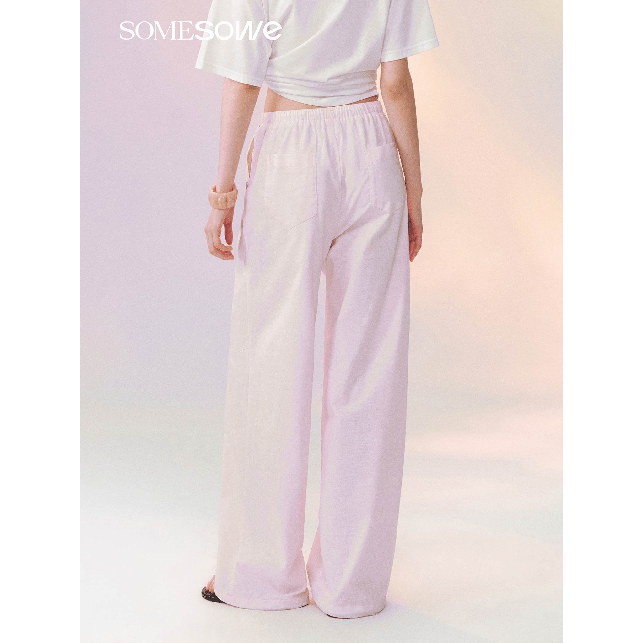 SOMESOWE Pastel-colored Summer-refreshing and Relaxed Pink Pants | MADAX