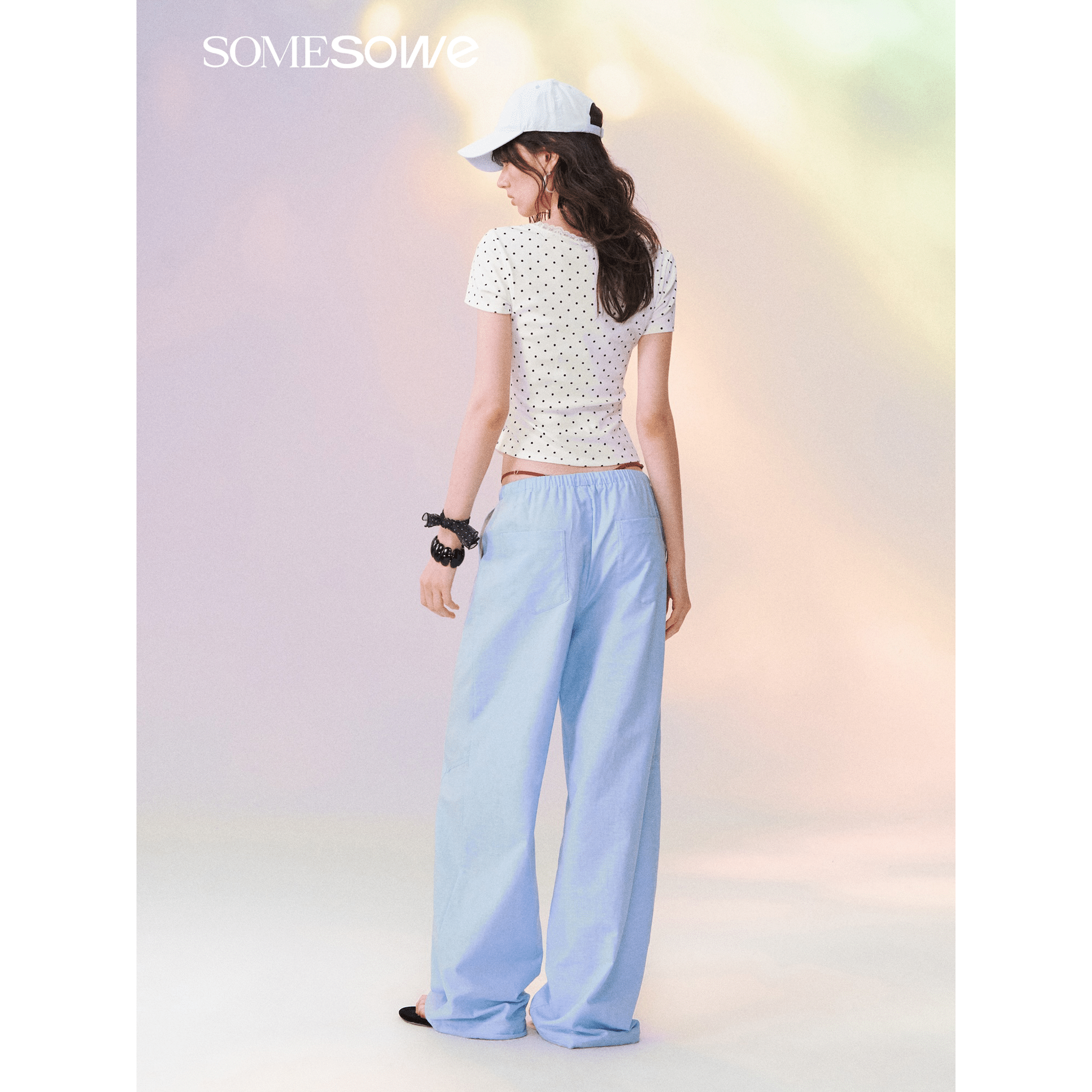 SOMESOWE Pastel-colored summer-style cool and relaxed pants in Blue | MADAX