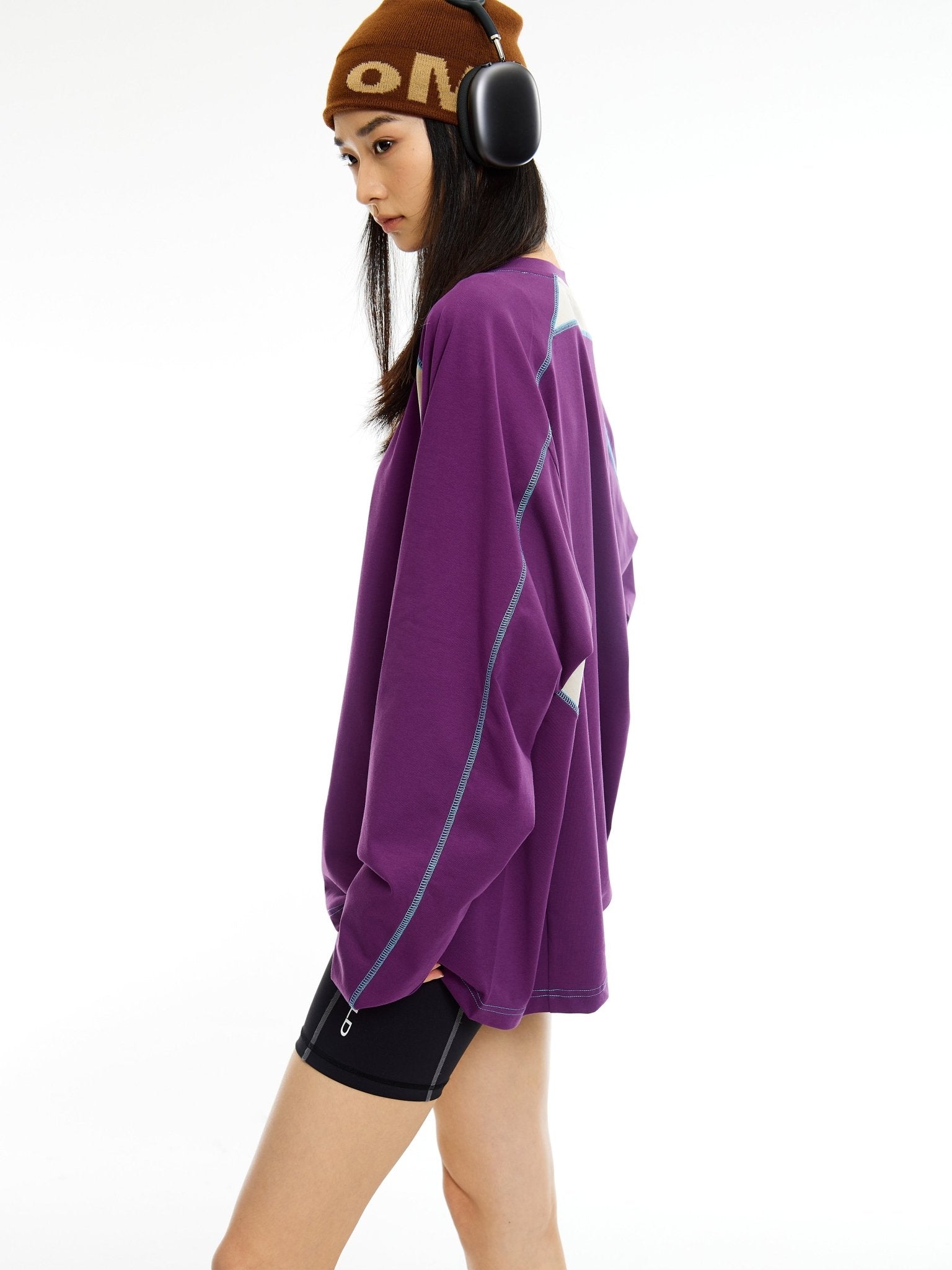 ARCH Patchwork Cooling LS T - shirt in Purple | MADAX