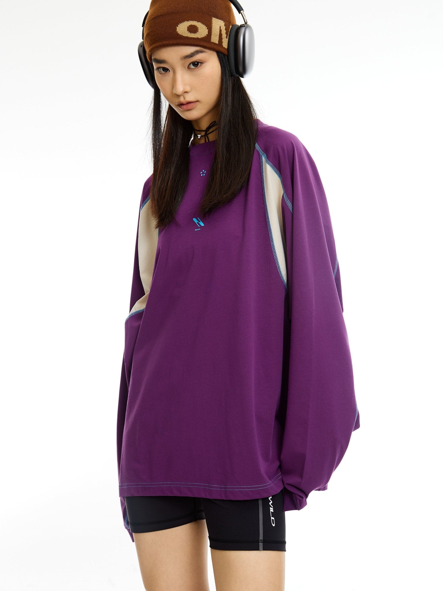 ARCH Patchwork Cooling LS T - shirt in Purple | MADAX