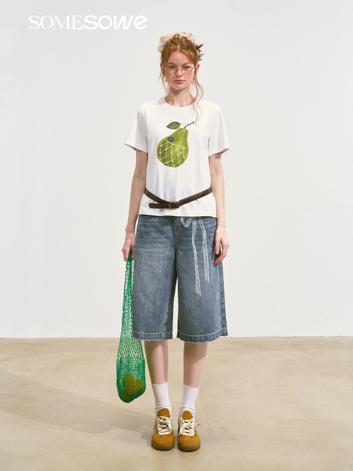 SOMESOWE Pear Short - sleeved T-shirt In White | MADAX