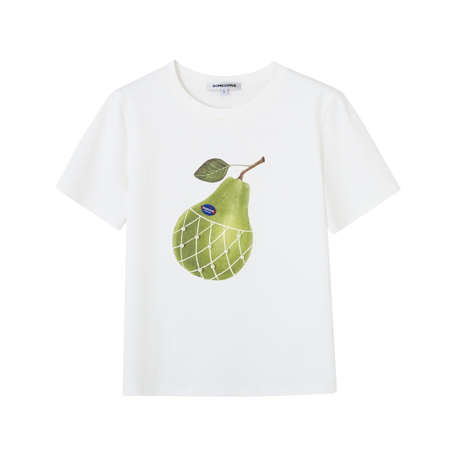 SOMESOWE Pear Short - sleeved T-shirt In White | MADAX