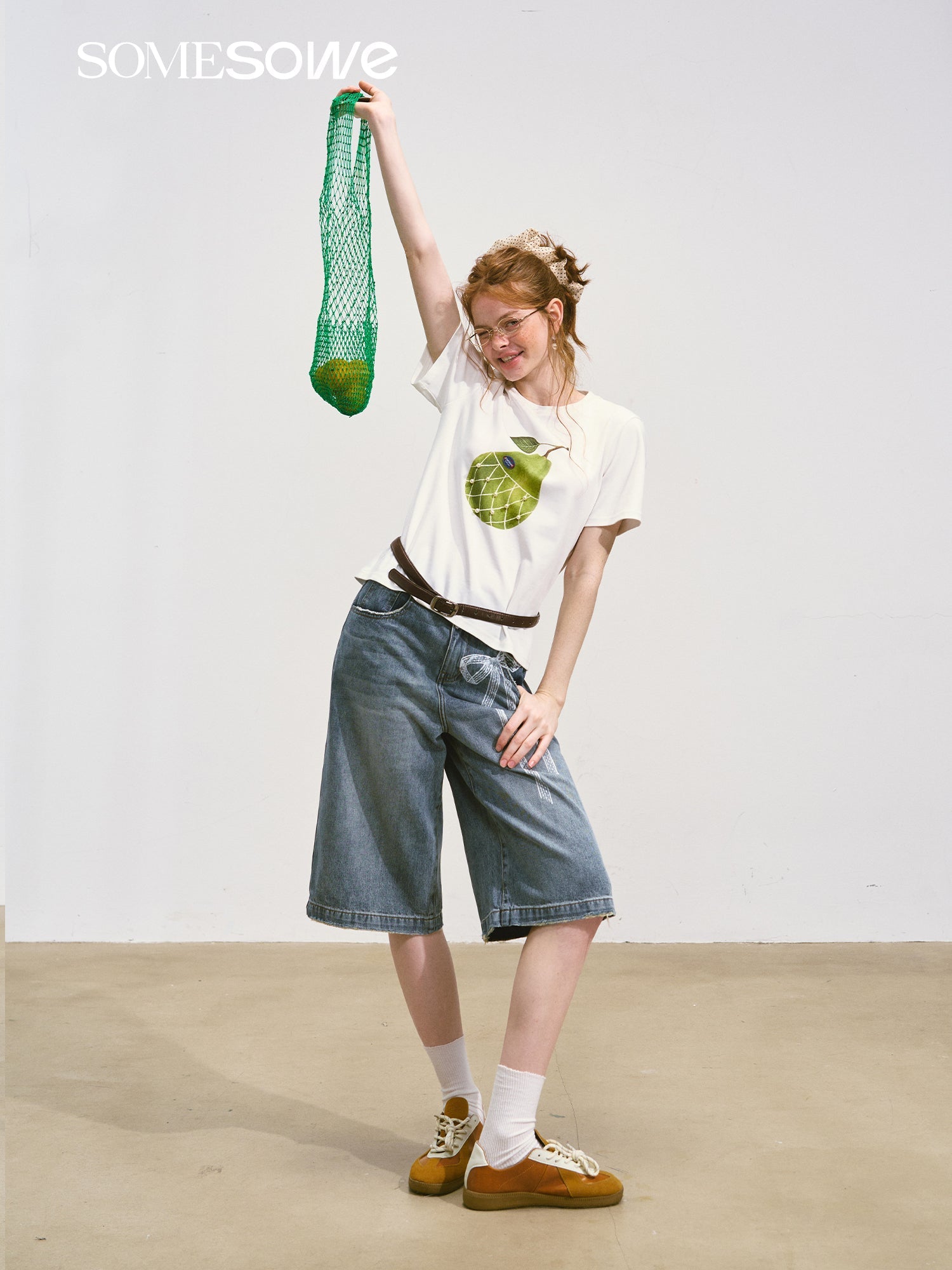 SOMESOWE Pear Short - sleeved T-shirt In White | MADAX