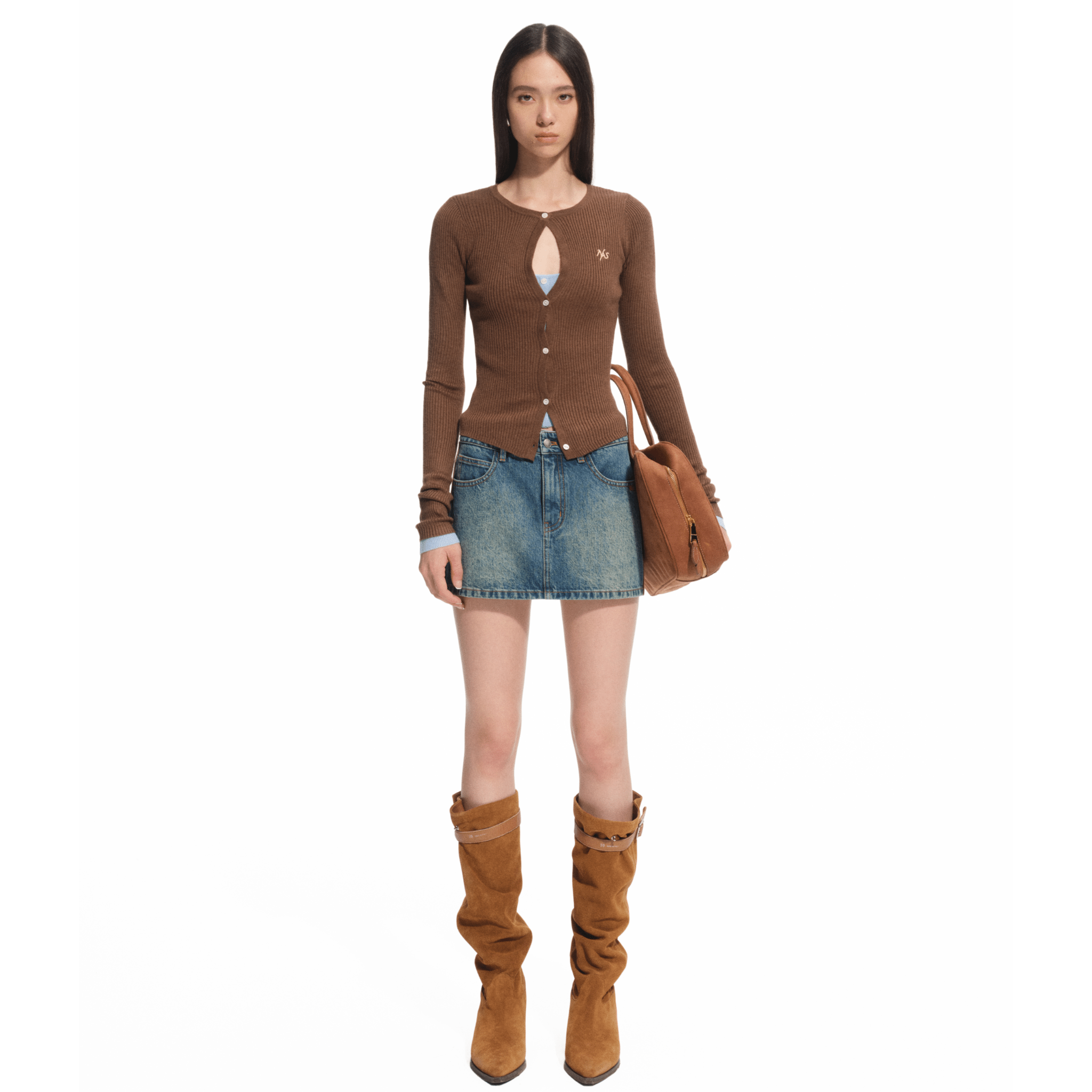 NAWS Perth Knit Top in Brown | MADAX