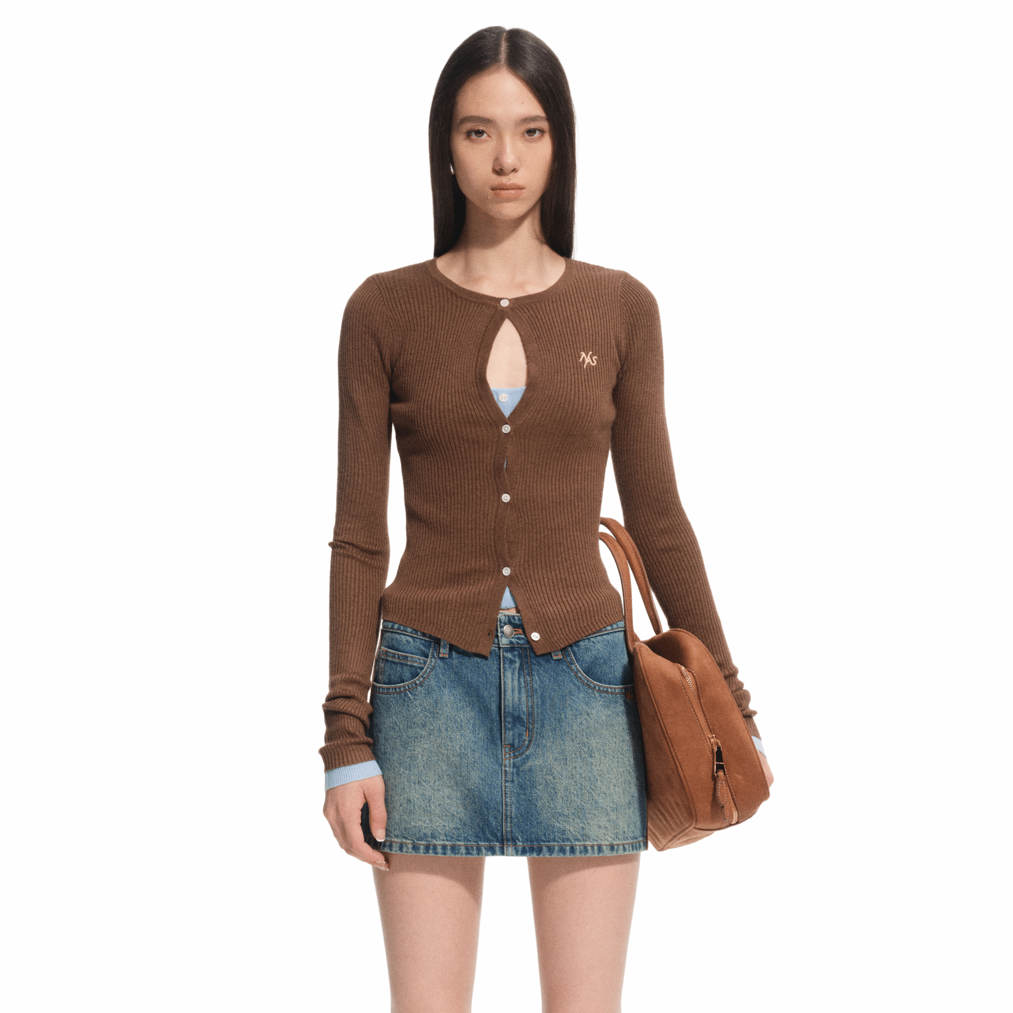 NAWS Perth Knit Top in Brown | MADAX