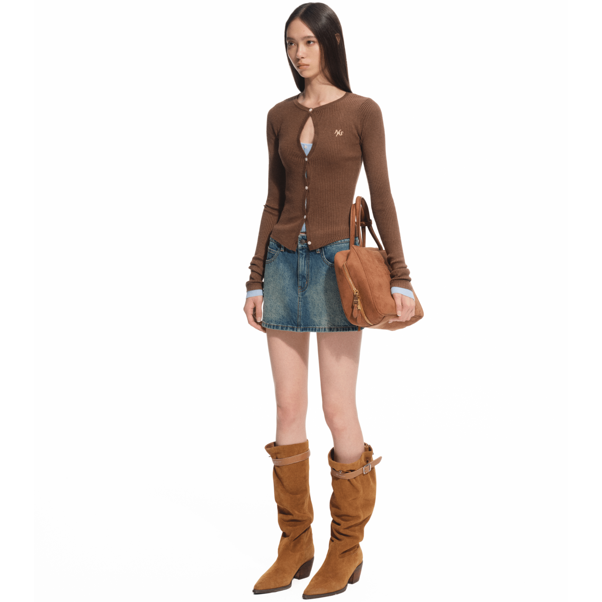 NAWS Perth Knit Top in Brown | MADAX