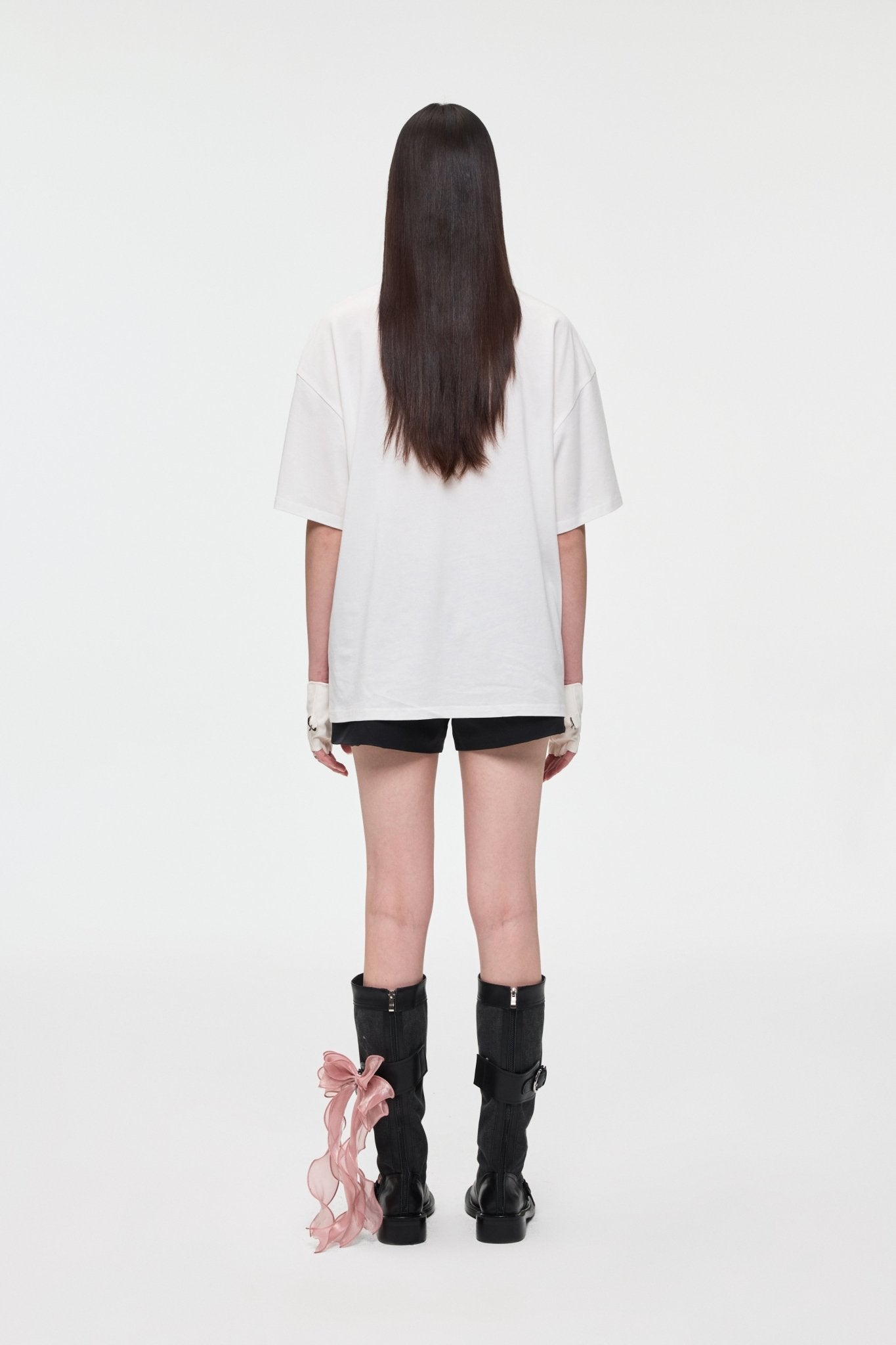 Alexia Sandra Pet - Swing Printed Ruffled Edge T-shirt In White | MADAX