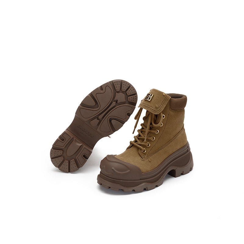 Sugar Su Phantom Butterfly Mechanical Sole Outdoor Casual Boots Brown | MADAX