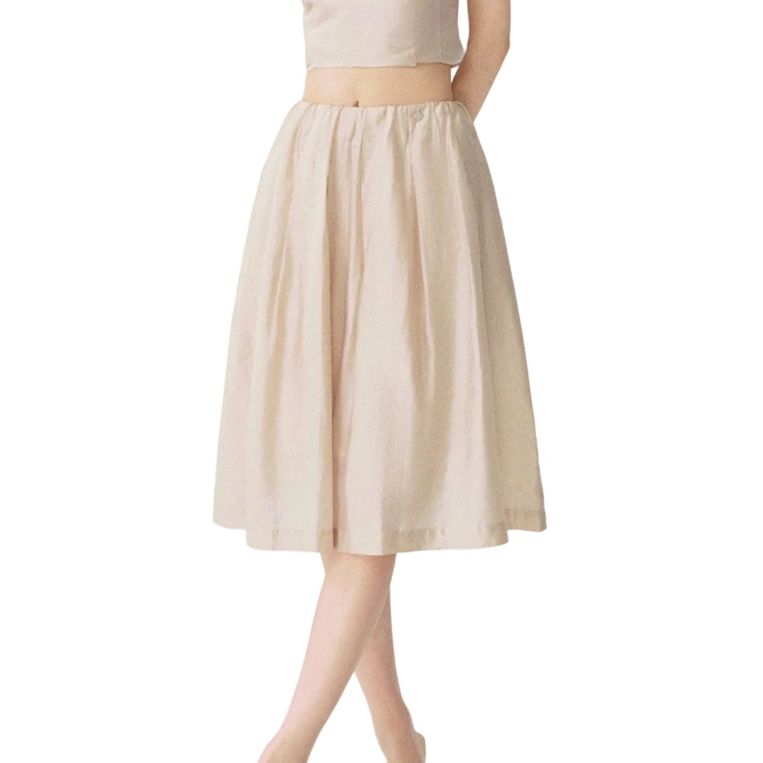 SOMESOWE Pink Accordion Pleated Wide-Leg Pants | MADAX
