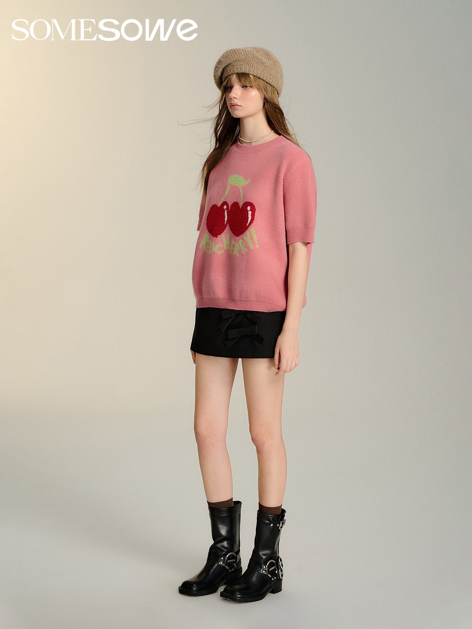 SOMESOWE Pink Cherry Fruit T - shirt | MADAX