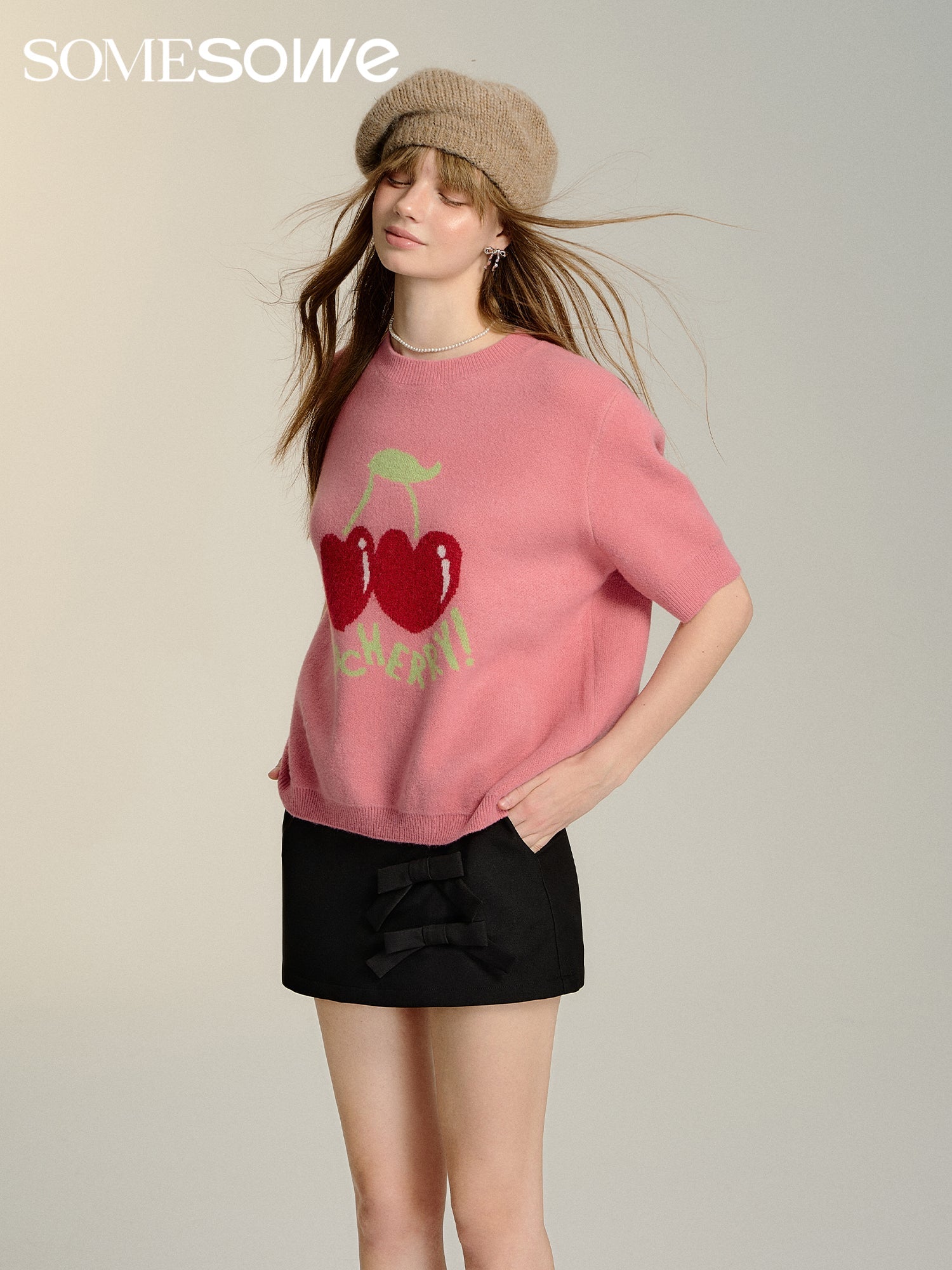 SOMESOWE Pink Cherry Fruit T - shirt | MADAX