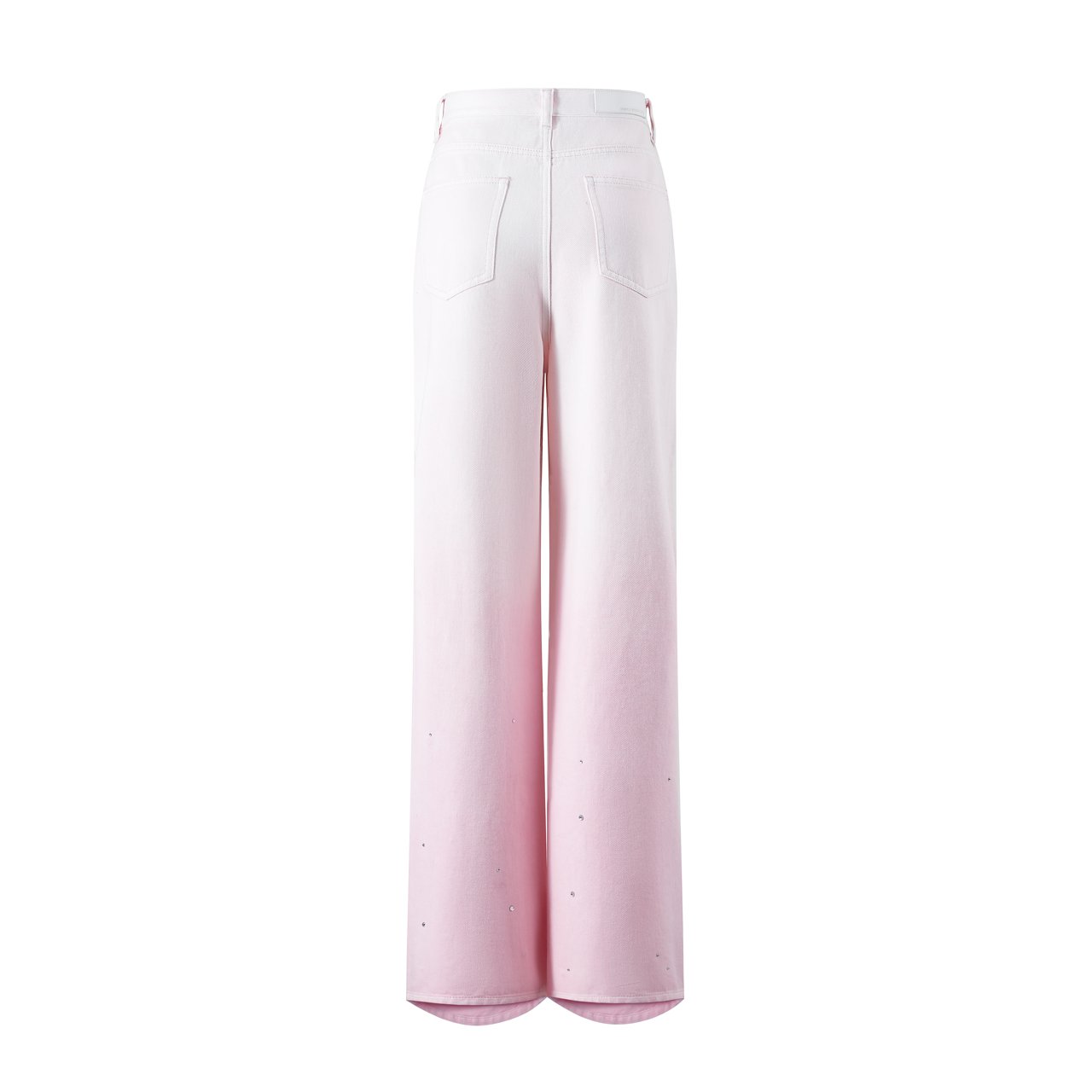 THREE QUARTERS Pink Gradient Rhinestone Straight Leg Jeans | MADA IN CHINA