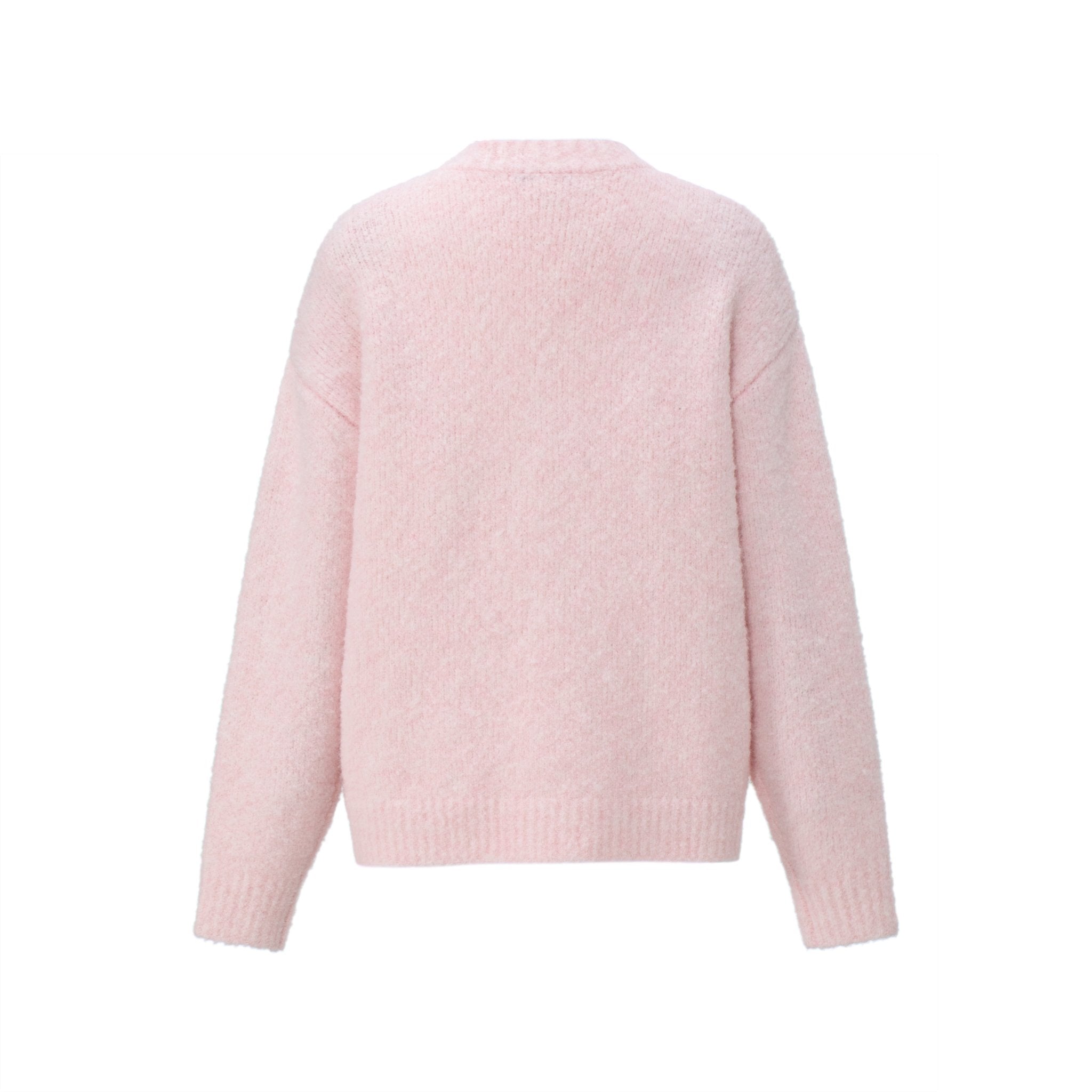 CLIMAX VISION Pink Loop Yarn V - neck Sweater Cardigan | MADAX