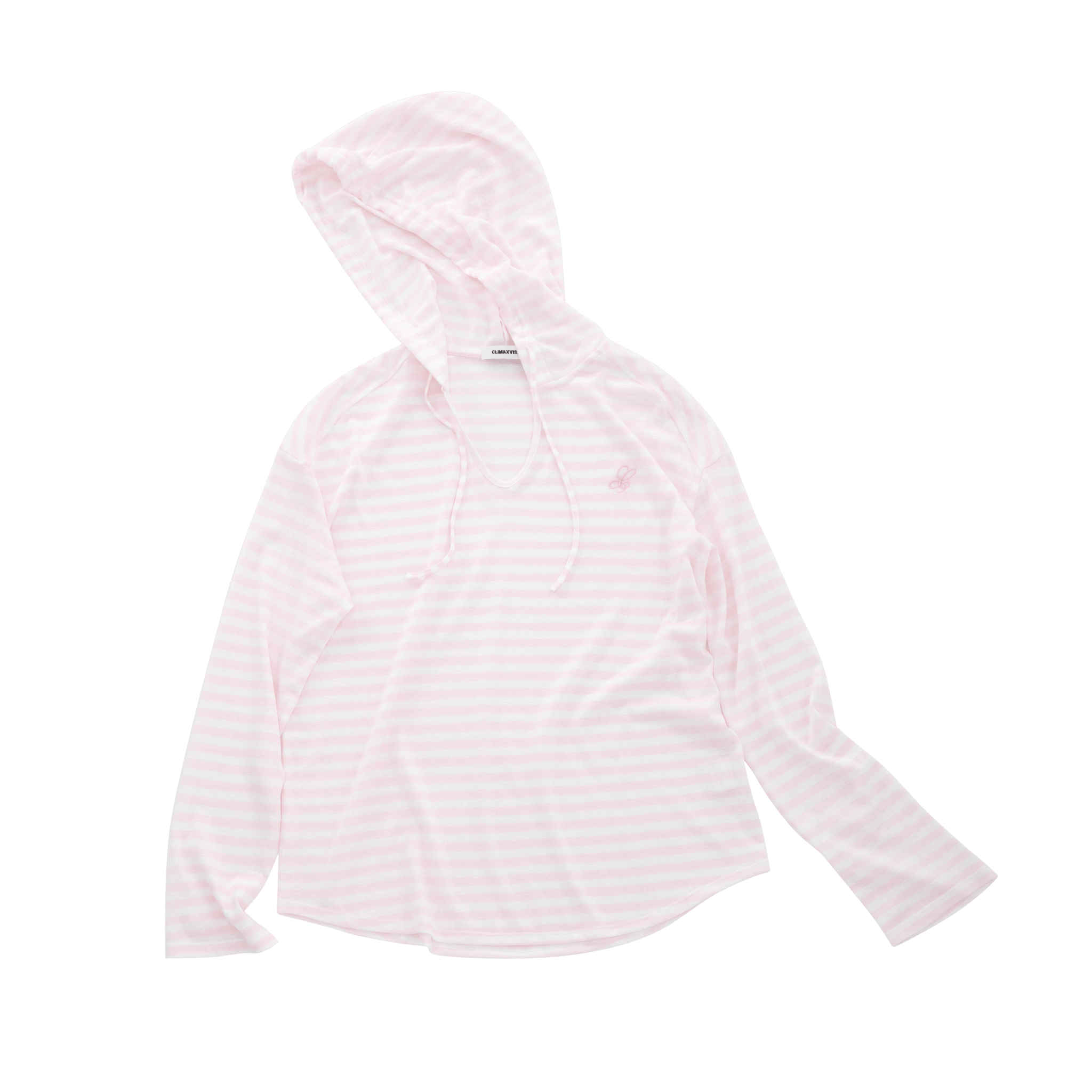 CLIMAX VISION Pink Snowflake Texture Striped Hooded Long - Sleeve | MADAX
