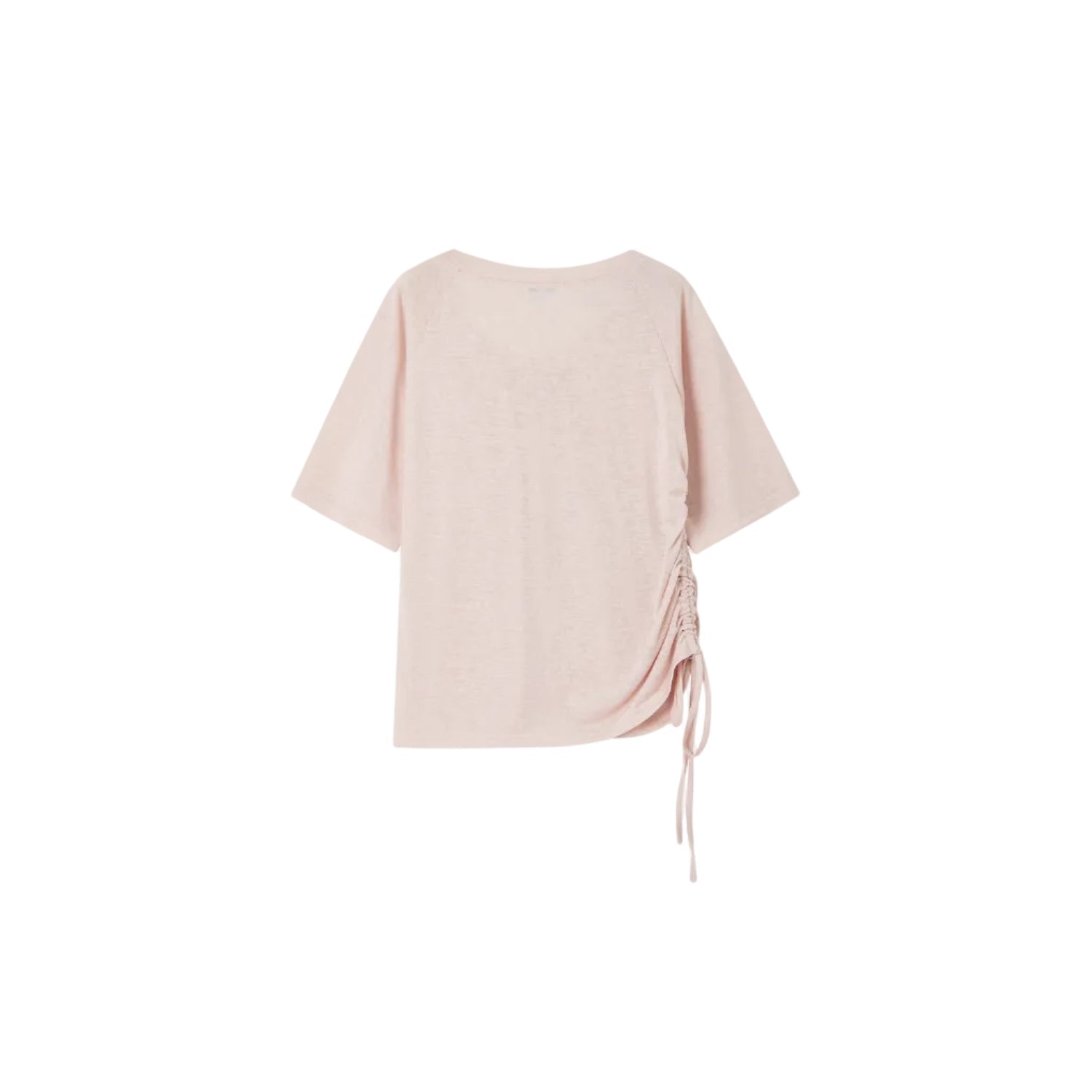 SOMESOWE Pink V-neck Short-Sleeved T-Shirt | MADAX