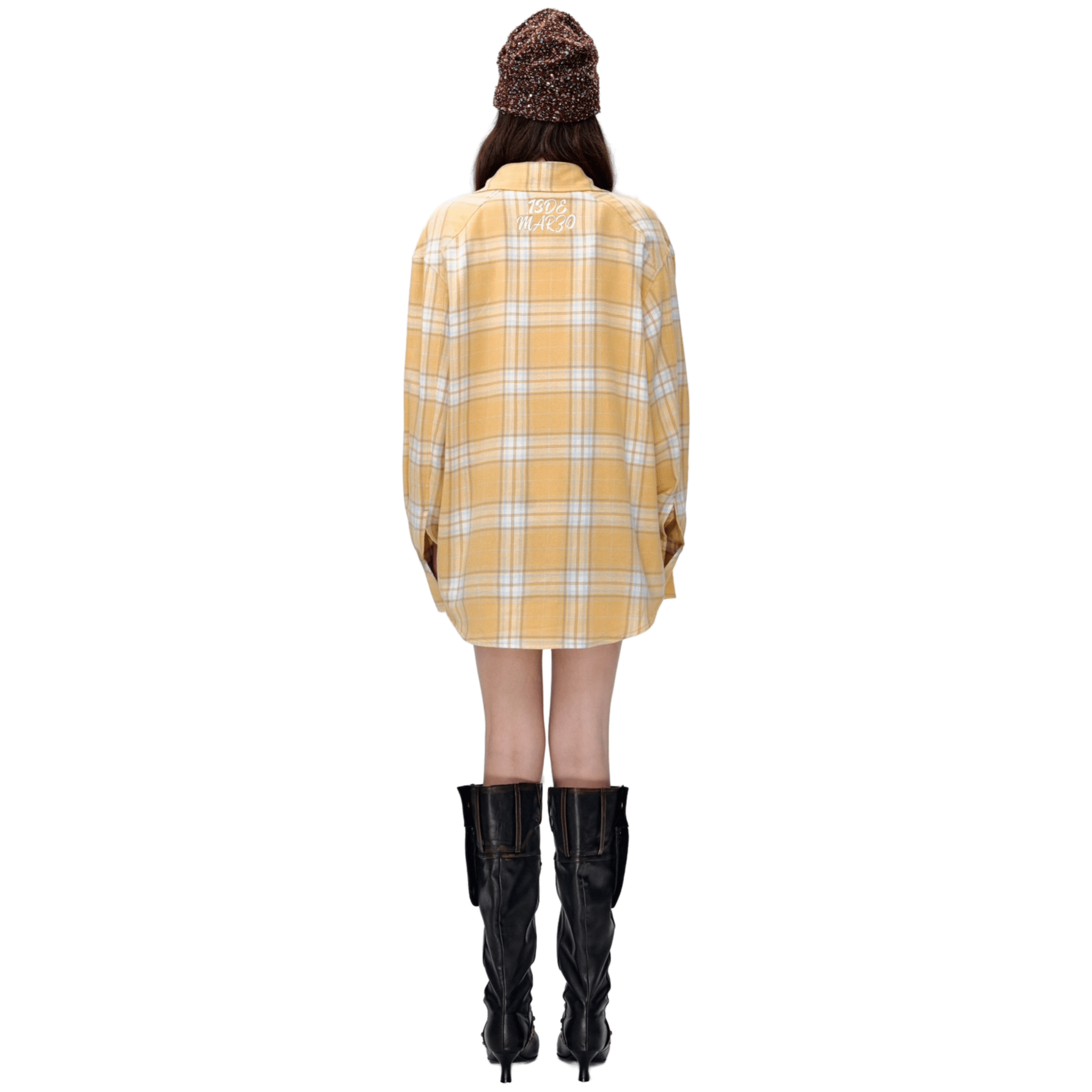 13DE MARZO Plaid Shirt in Yellow | MADAX