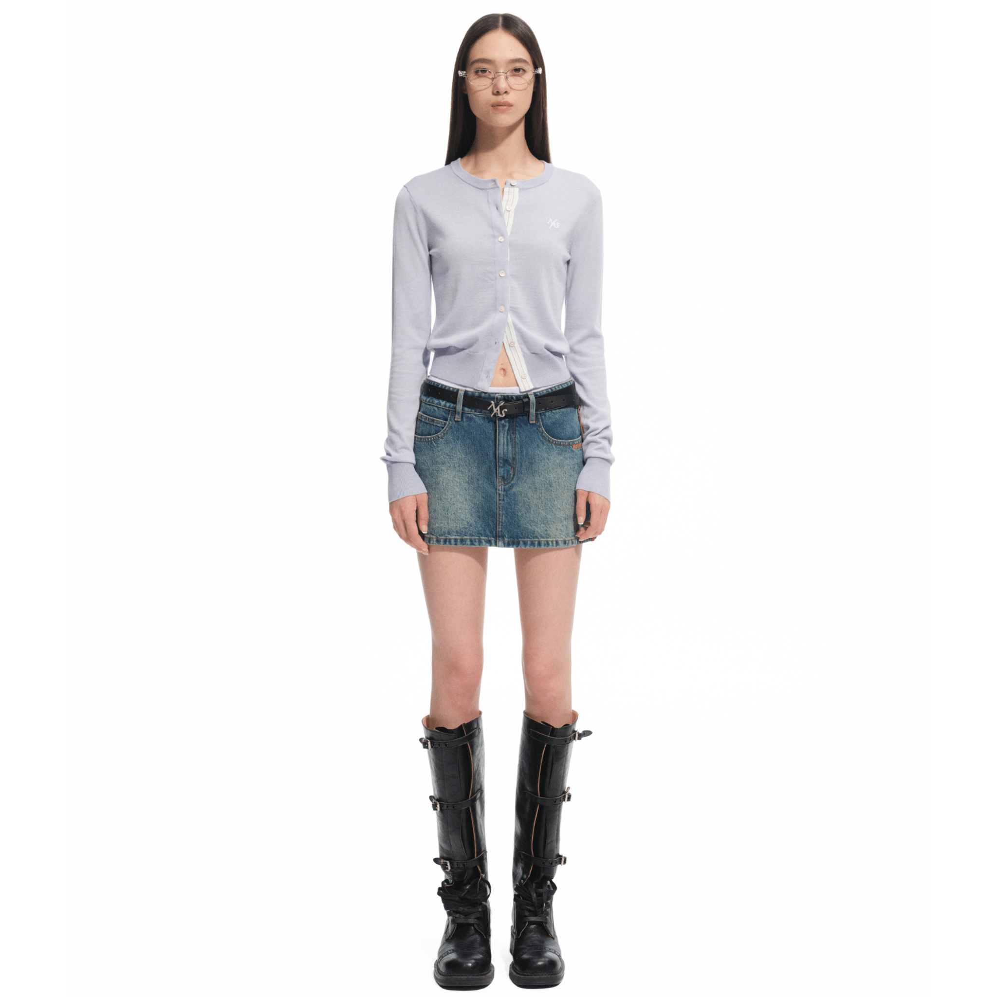 NAWS Plain Skirt in Blue | MADAX