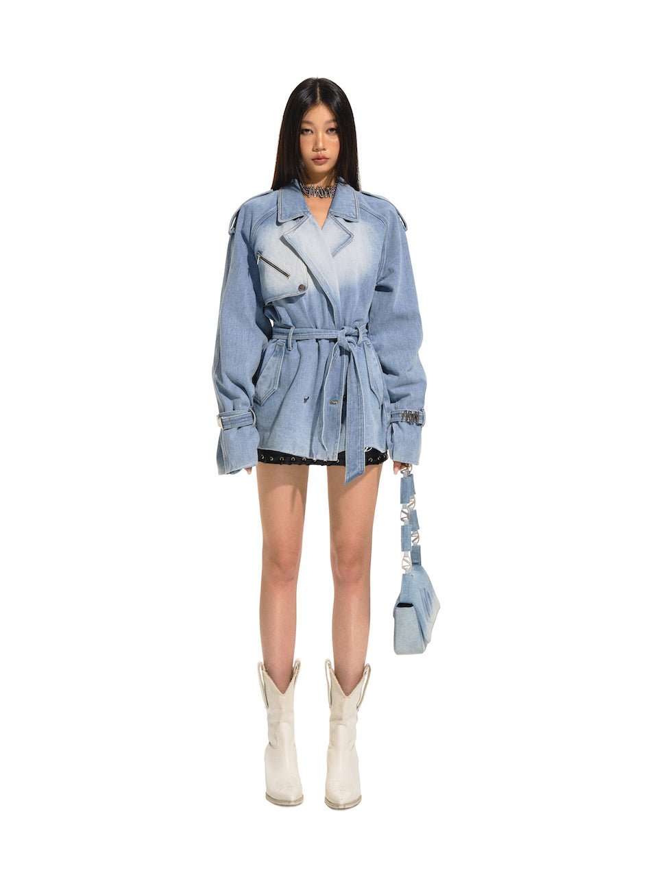 NAWS Planetary Denim Trench Coat | MADAX