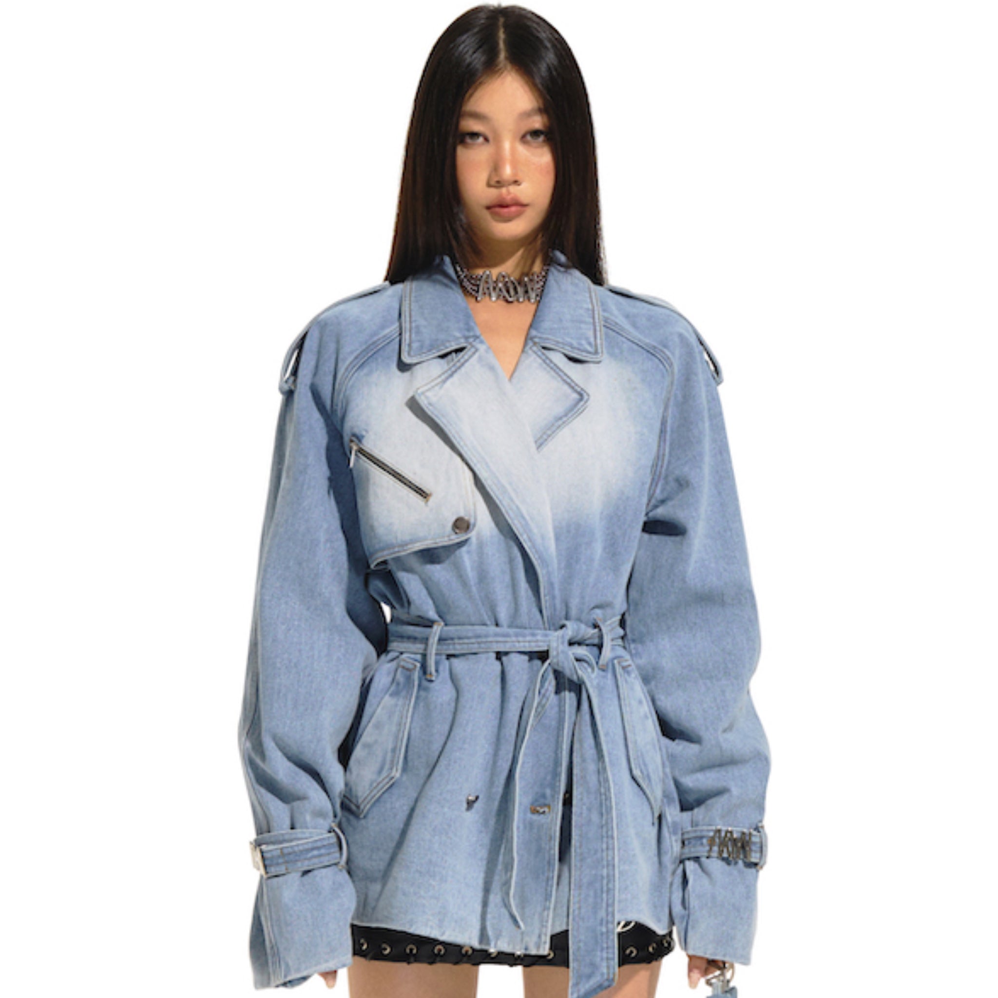 NAWS Planetary Denim Trench Coat | MADAX