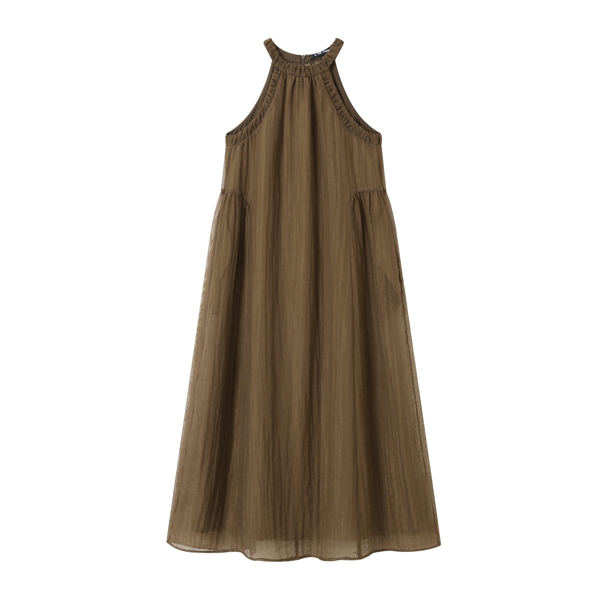 SOMESOWE Pleated Halterneck Dress | MADA IN CHINA