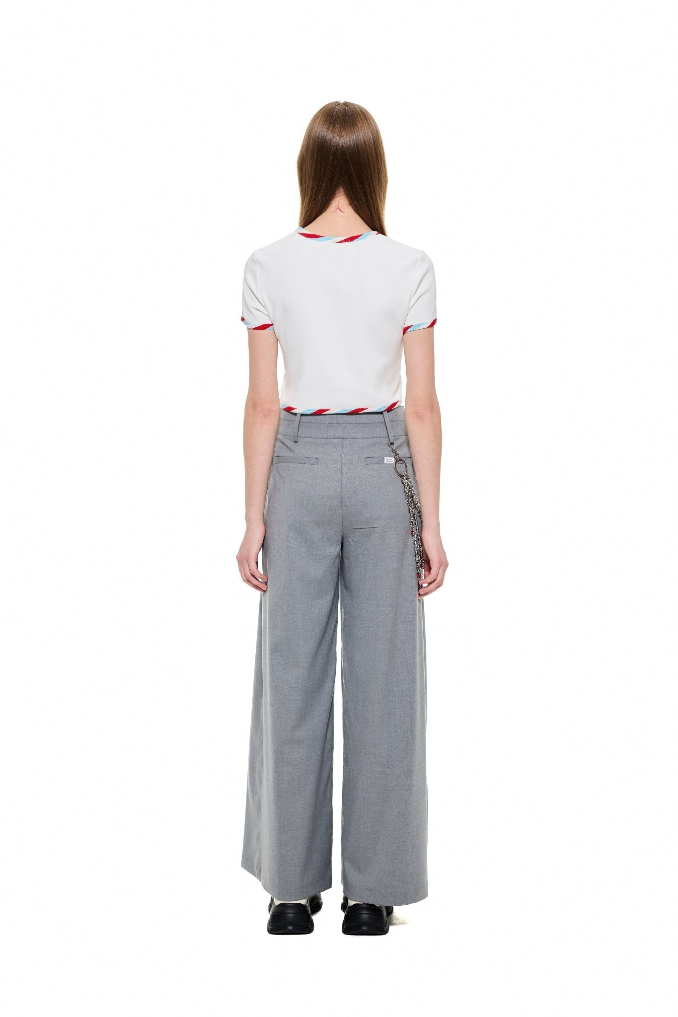 Alexia Sandra Pleated Wide - Leg Trousers in Grey | MADA IN CHINA