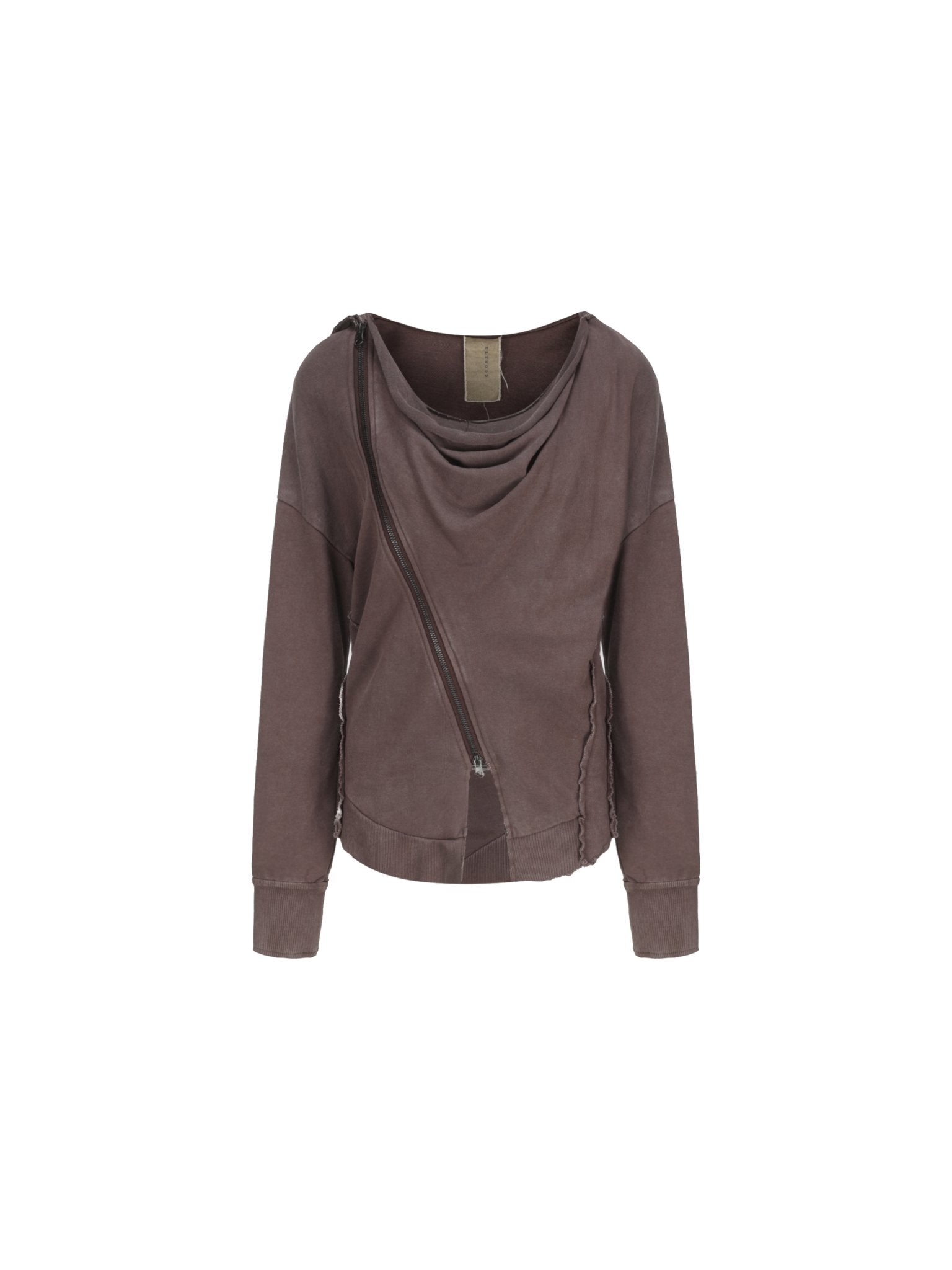 ELYWOOD Plum Swing Collar Zipper Sweatshirt | MADAX