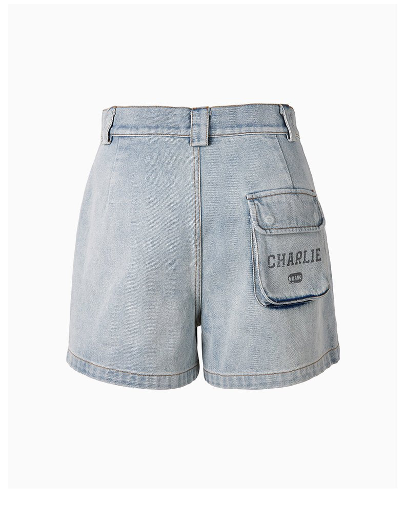 CHARLIE LUCIANO Pocket Denim Shorts | MADA IN CHINA