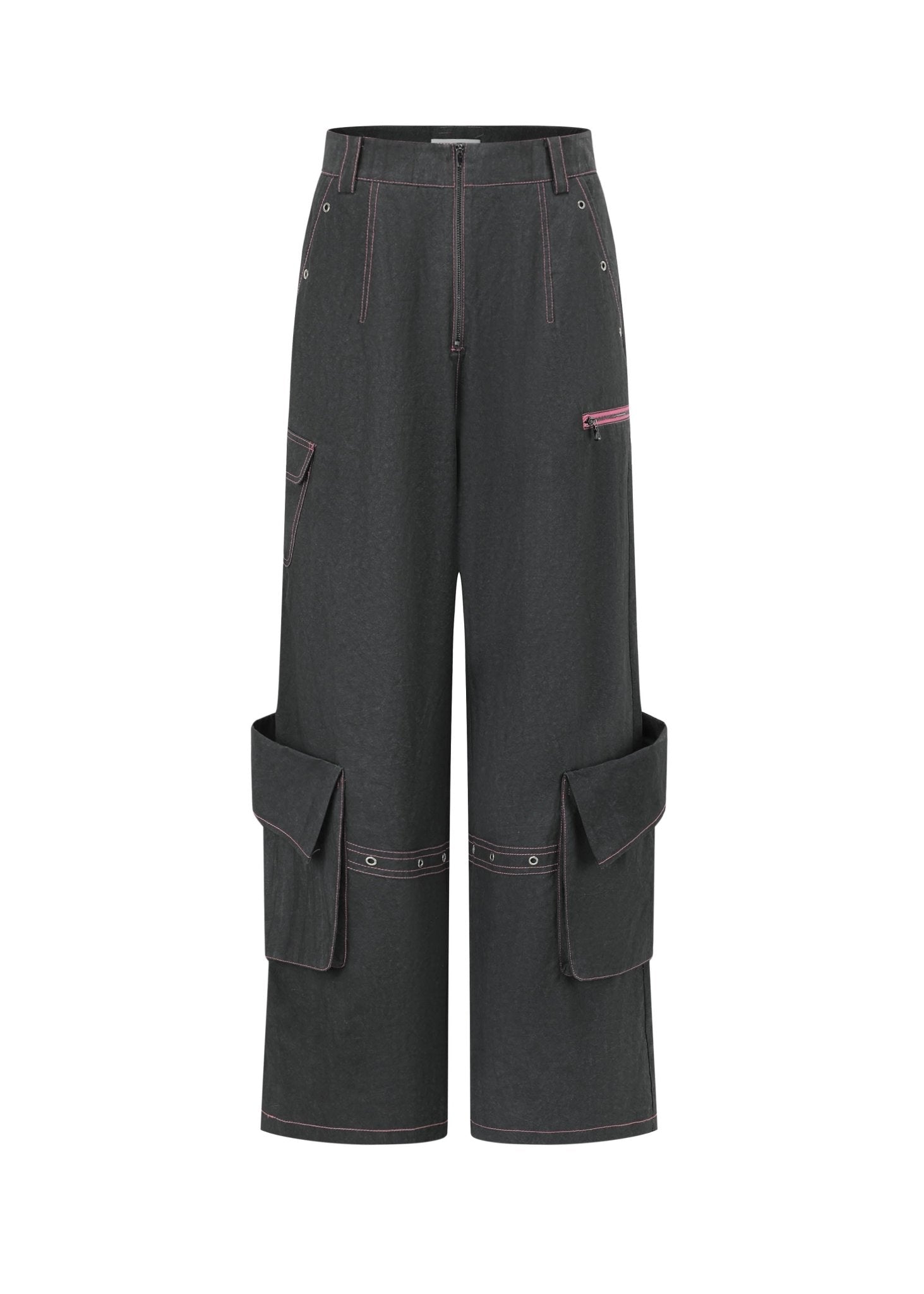 Alexia Sandra Pocket Wide - Leg Cargo Trousers in Black | MADA IN CHINA