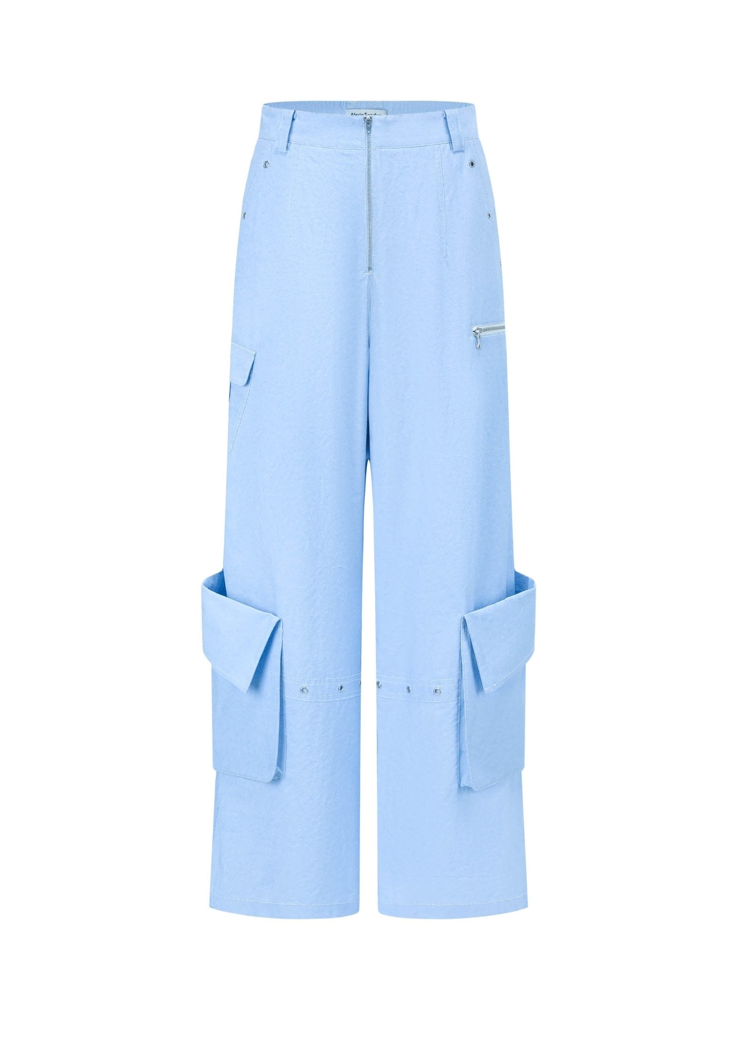 Alexia Sandra Pocket Wide - Leg Cargo Trousers in Blue | MADA IN CHINA