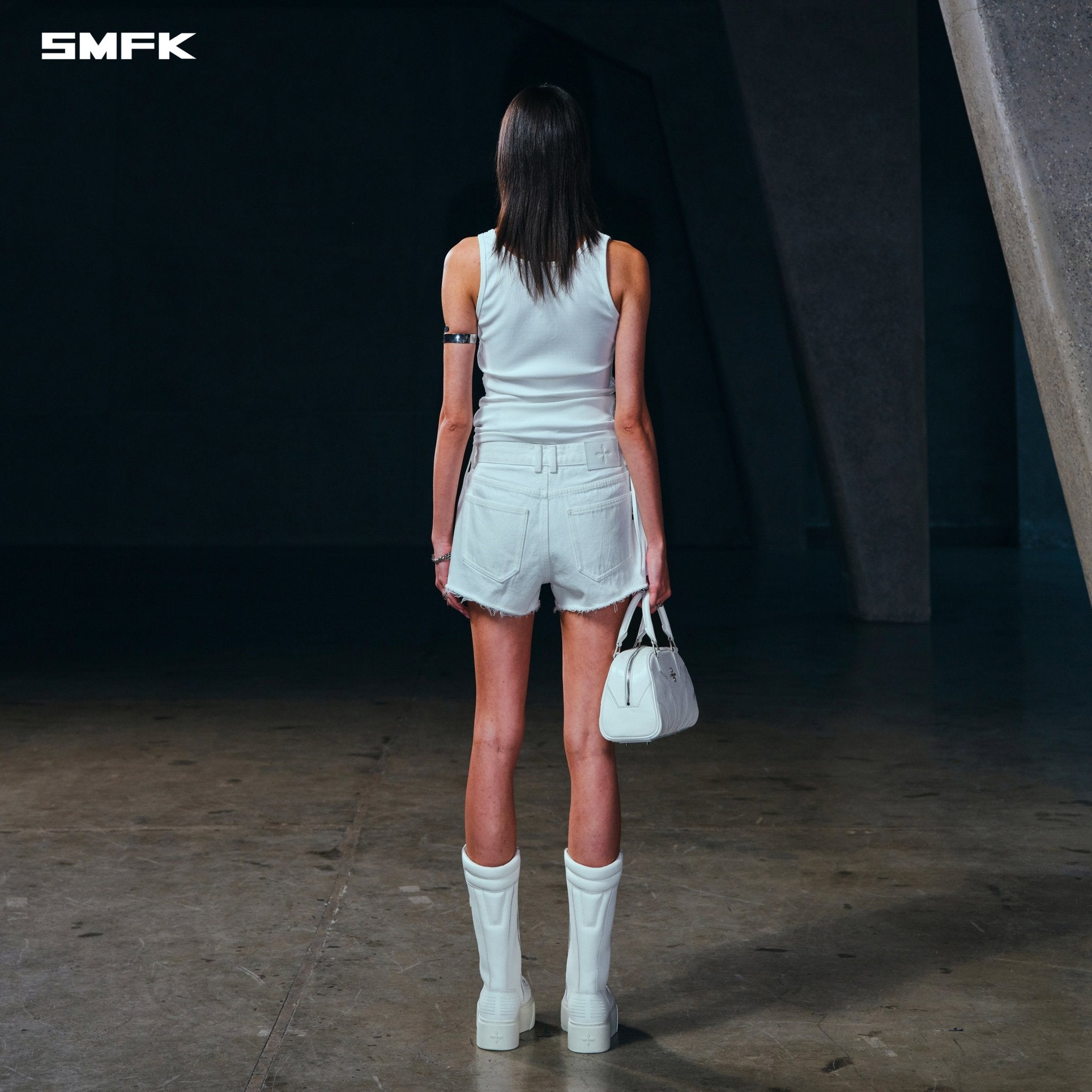 SMFK Poise Rope Long Tank In Cloud White | MADAX