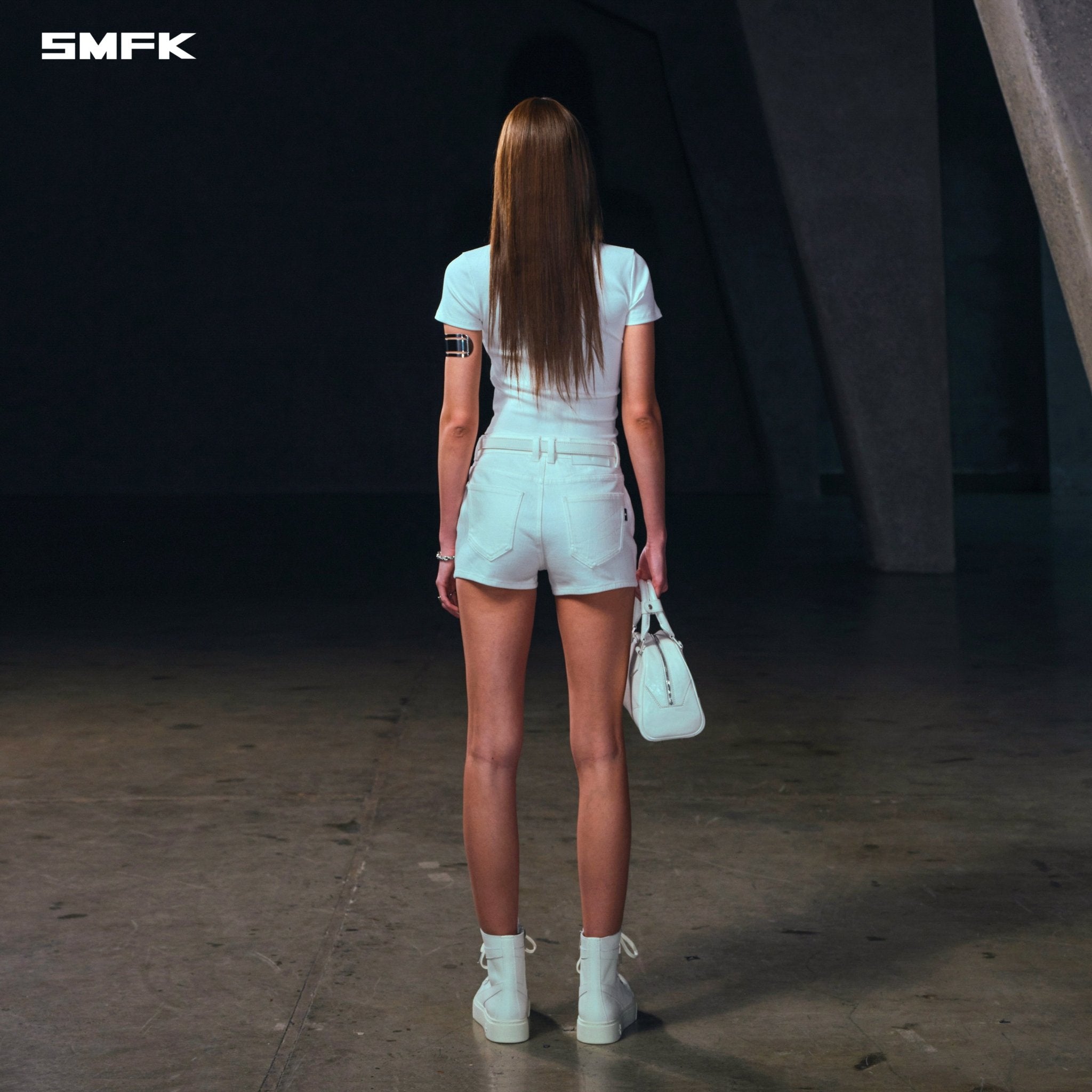 SMFK Poise Sports Lines Tee In Cloud White | MADAX