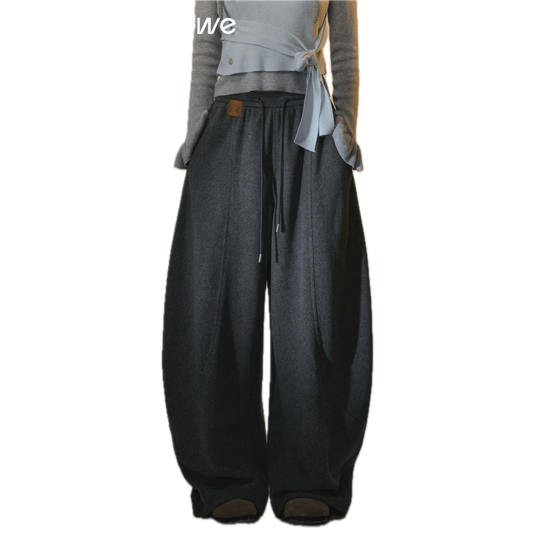 SOMESOWE Polar Fleece Machete Casual Pants in Dark Gray | MADAX