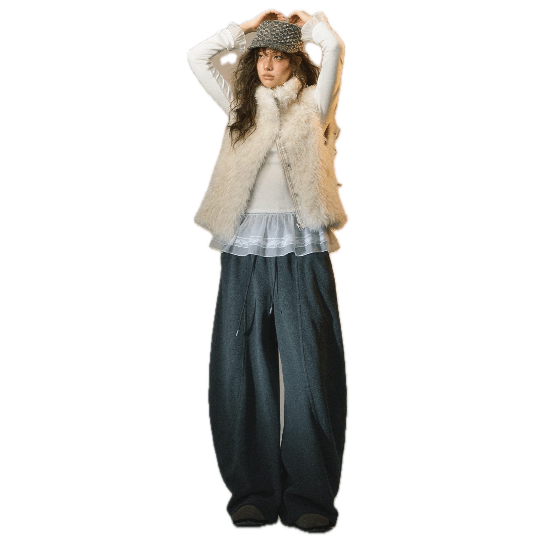 SOMESOWE Polar Fleece Machete Casual Pants in Dark Gray | MADAX