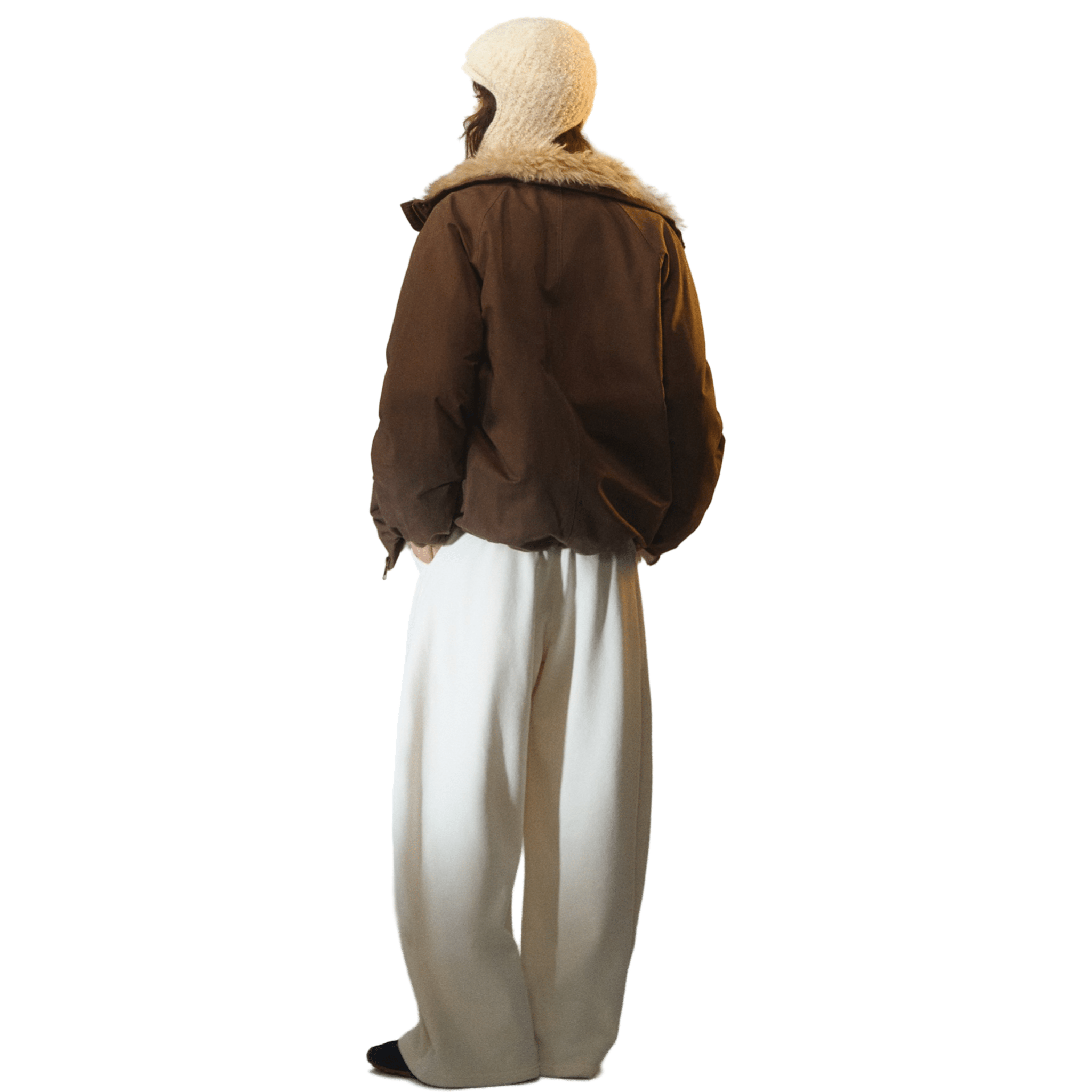 SOMESOWE Polar Fleece Machete Casual Pants in Off - white | MADAX